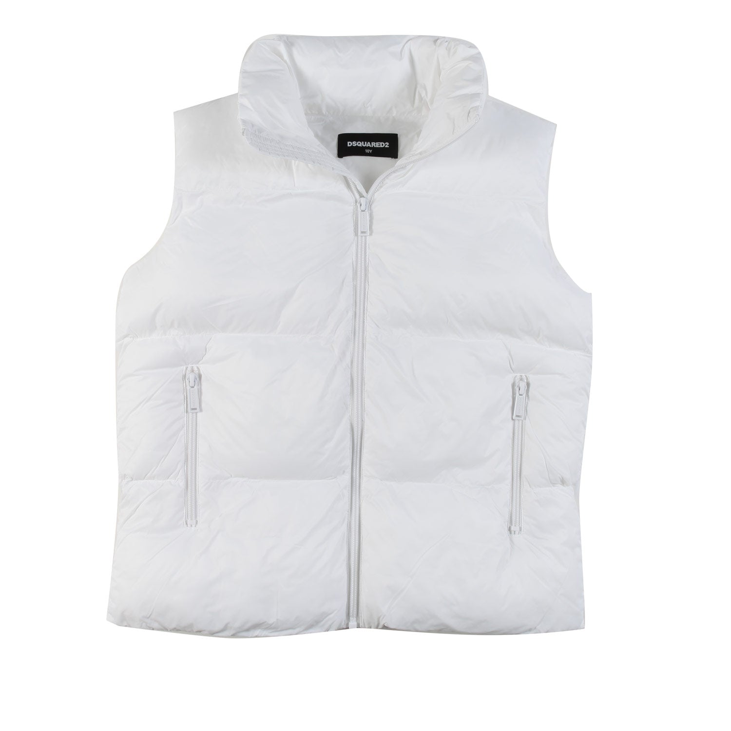 GILET BIANCO IN NYLON IMBOTTITO CON LOGO MILANO - annameglio.com abbigliamento moda