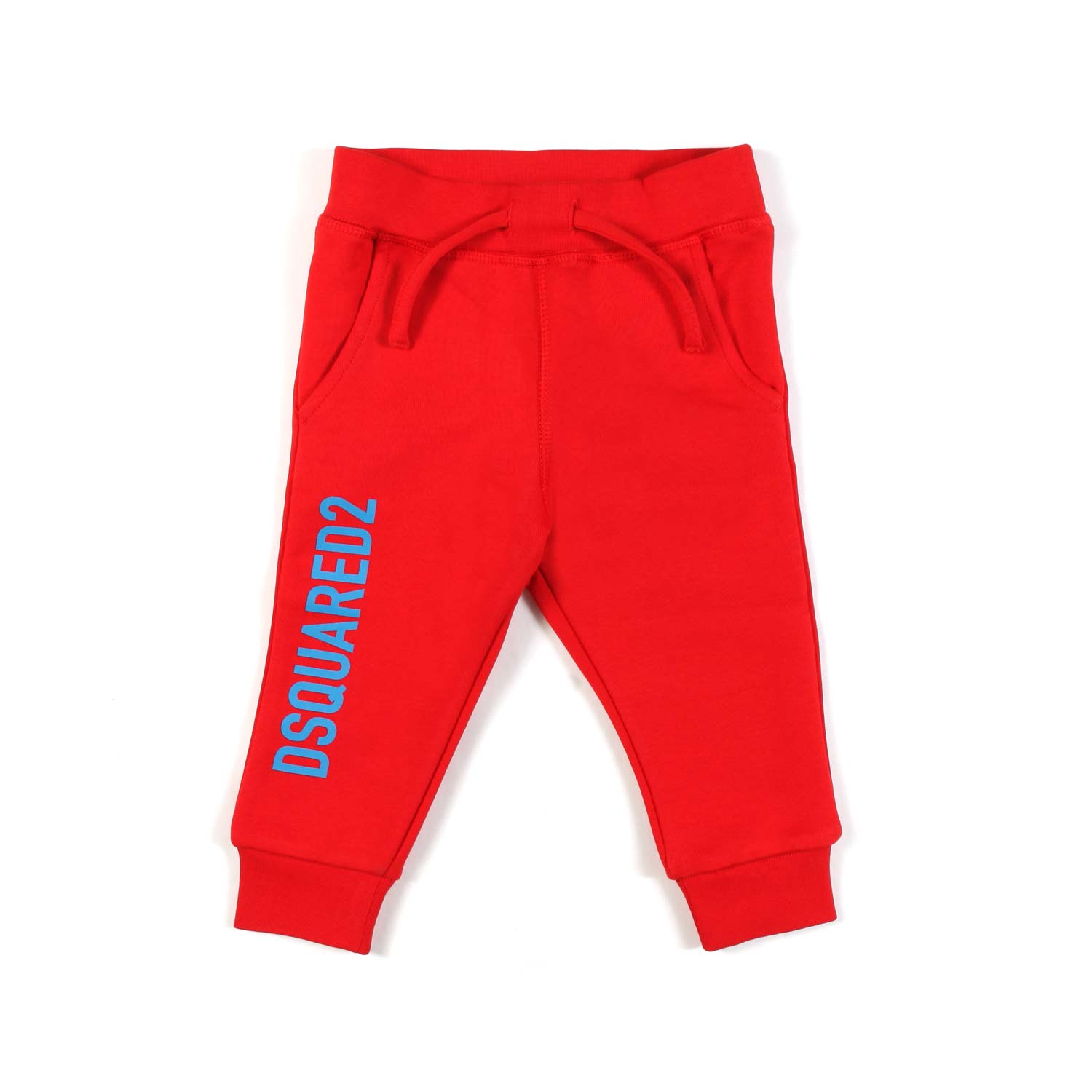 PANTALONE FELPA ROSSO CON MAXI LOGO CELESTE BIMBO - annameglio.com abbigliamento moda