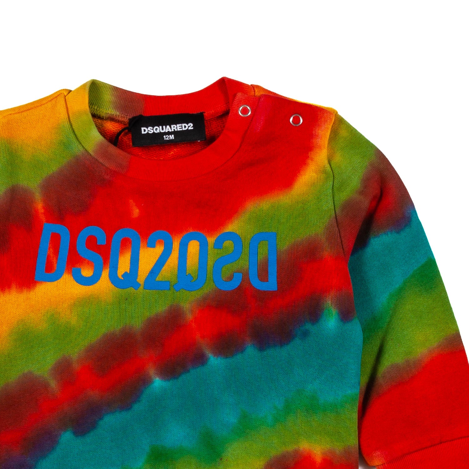 BABY FELPA UNISEX MULTICOLOR CON LOGO AZZURRO - annameglio.com abbigliamento moda