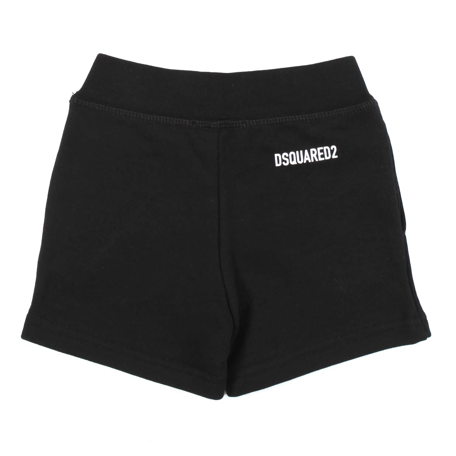 BABY SHORTS IN FELPA NERO UNISEX CON LOGO BIANCO - annameglio.com abbigliamento moda