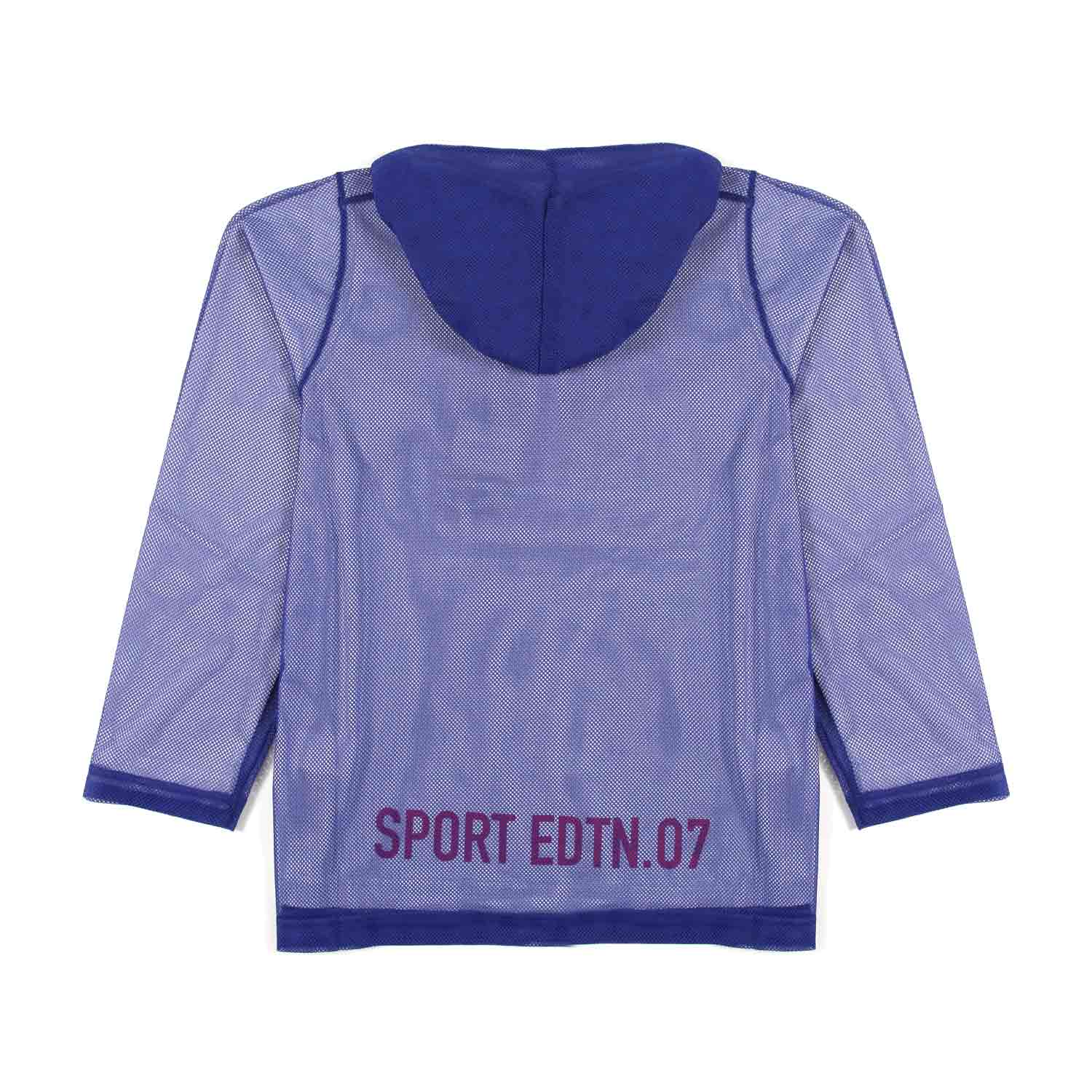 T-SHIRT BIANCA CON RIVESTIMENTO RETE BLU - annameglio.com abbigliamento moda