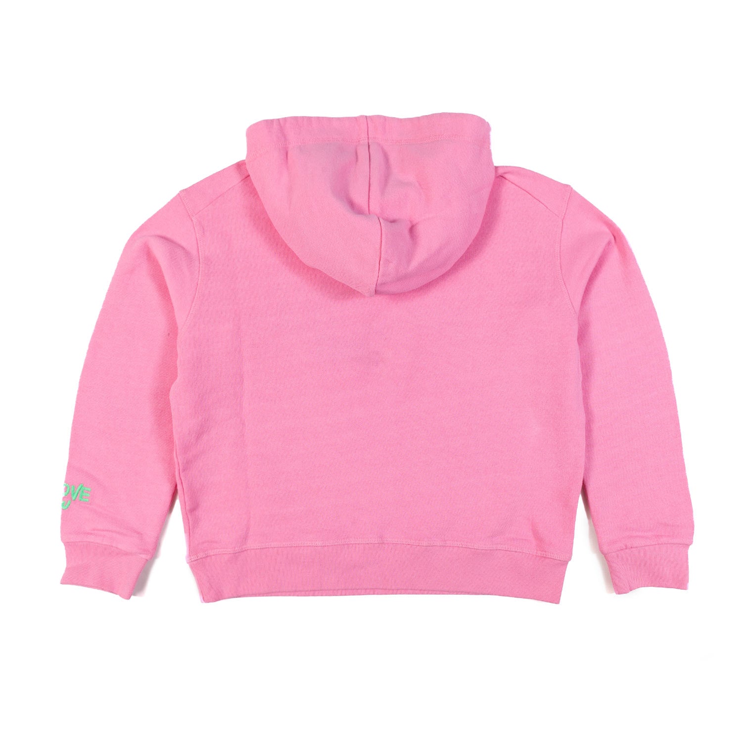 FELPA HOODIE ROSA CON LOGO RICAMATO VERDE - annameglio.com abbigliamento moda