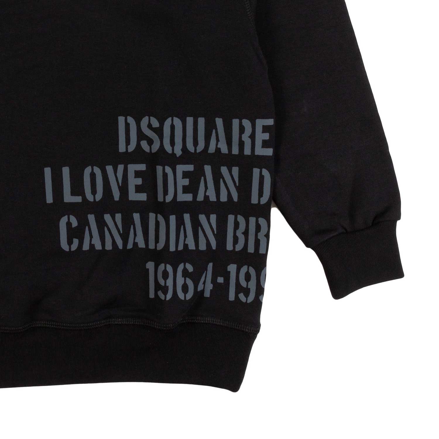 FELPA NERA CON LETTERING GRIGIO - annameglio.com abbigliamento moda