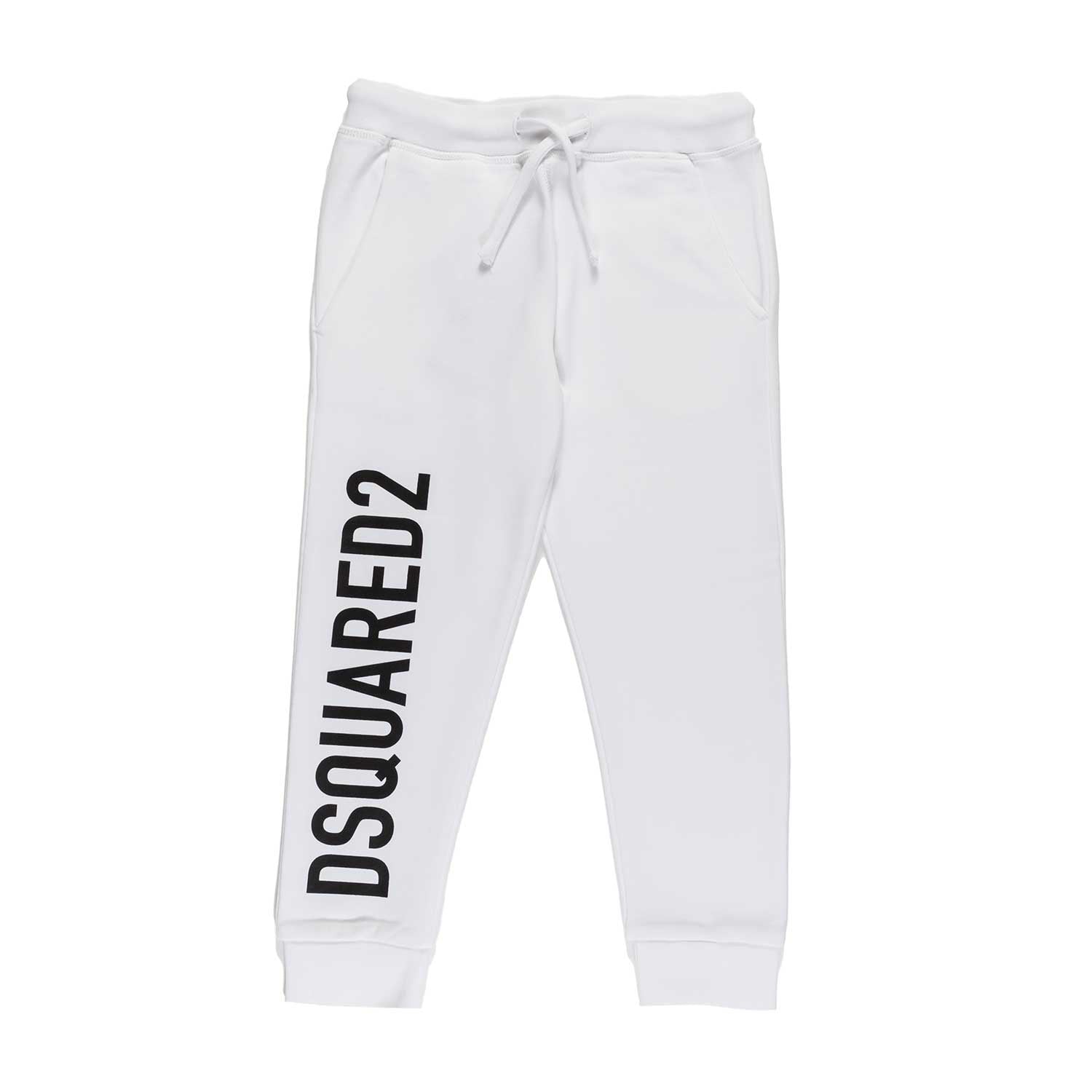 PANTALONE FELPA BIANCO CON MAXI LOGO NERO - annameglio.com abbigliamento moda