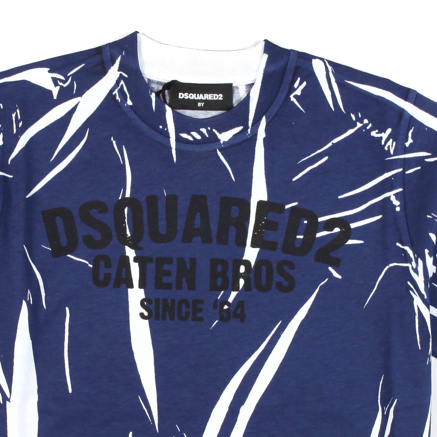 T-SHIRT UNISEX BLU E BIANCA CON LOGO NERO - annameglio.com abbigliamento moda