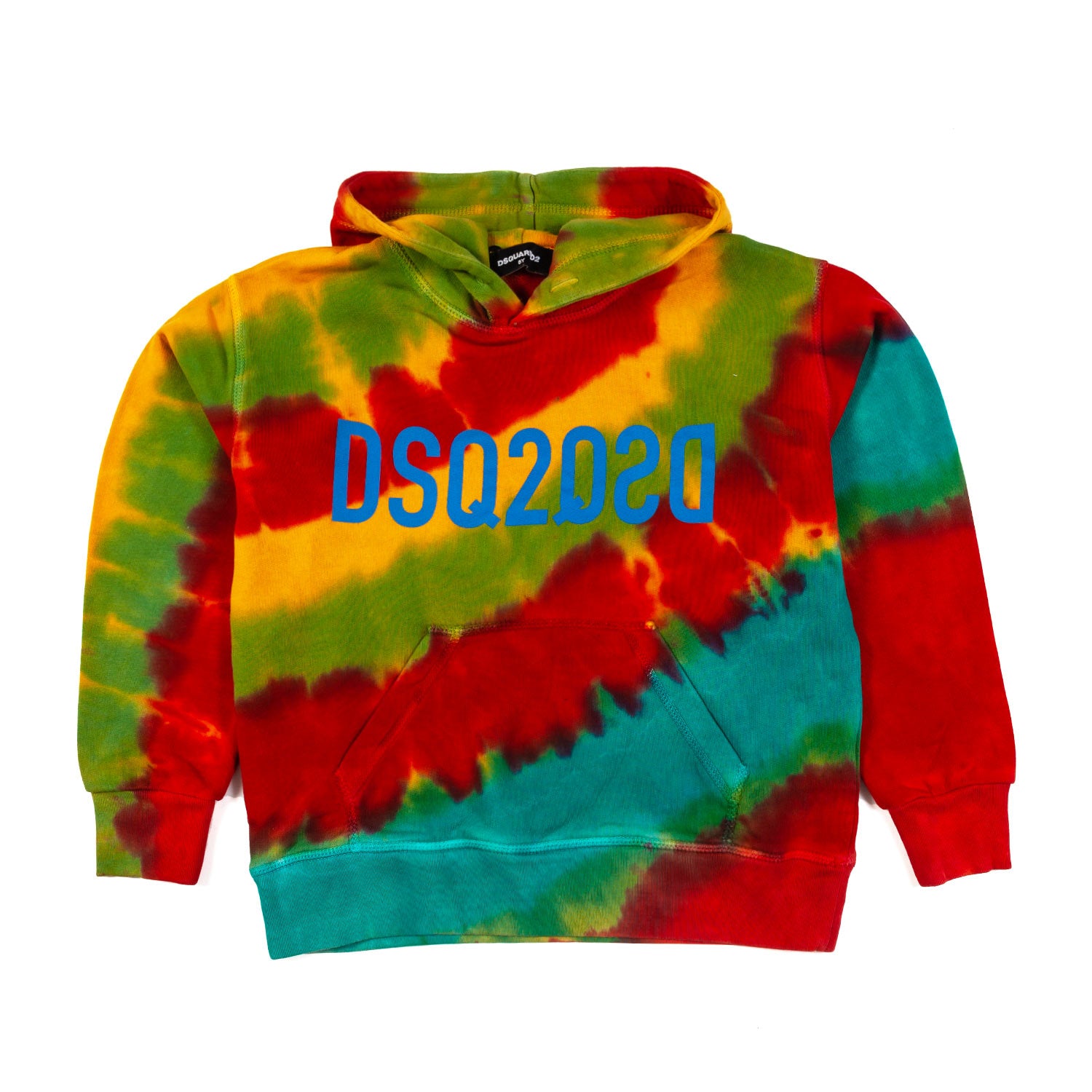 FELPA HOODIE UNISEX MULTICOLOR CON LOGO AZZURRO - annameglio.com abbigliamento moda