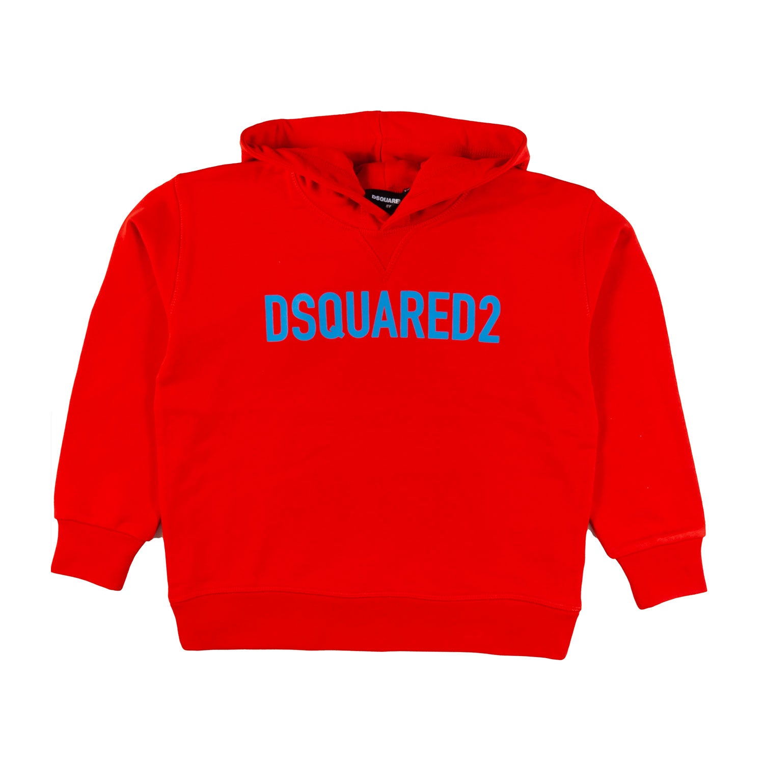 FELPA HOODIE ROSSA CON LOGO AZZURRO - annameglio.com abbigliamento moda