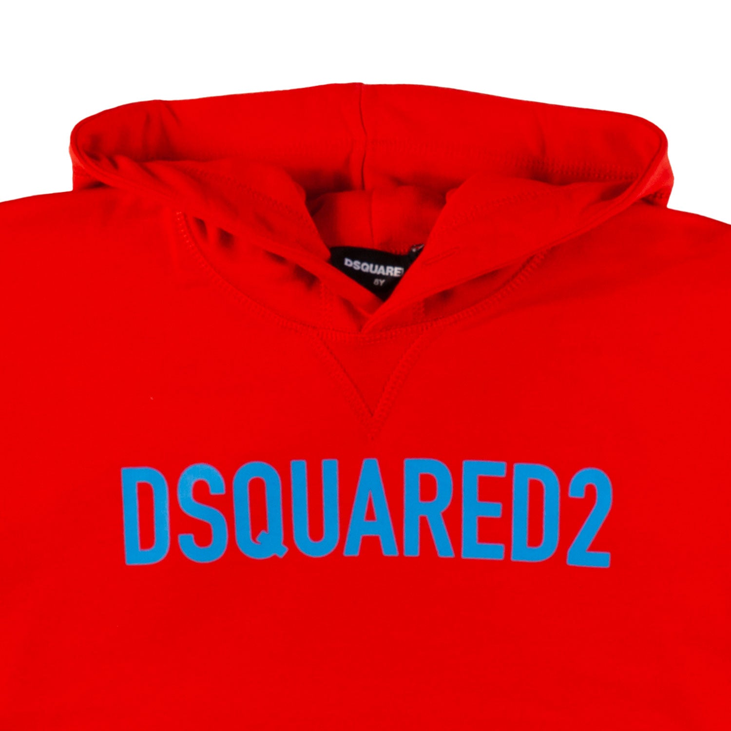 FELPA HOODIE ROSSA CON LOGO AZZURRO - annameglio.com abbigliamento moda