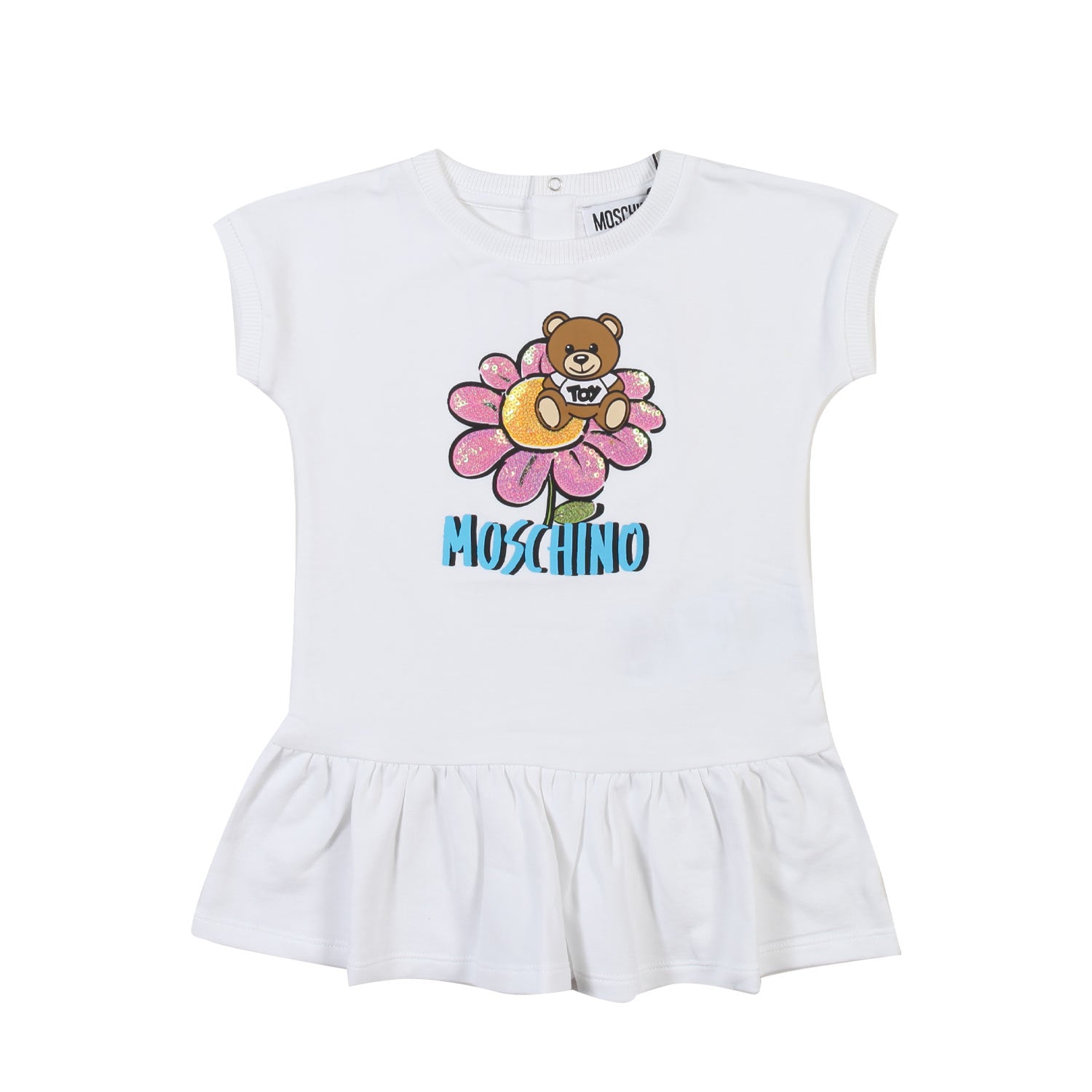 ABITO T-SHIRT BIANCO CON PAILLETTES BIMBA - annameglio.com abbigliamento moda