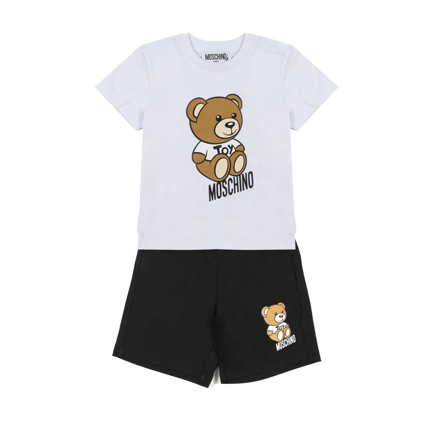 SET BIANCO E NERO CON TEDDY BEAR BIMBO E BIMBA - annameglio.com abbigliamento moda
