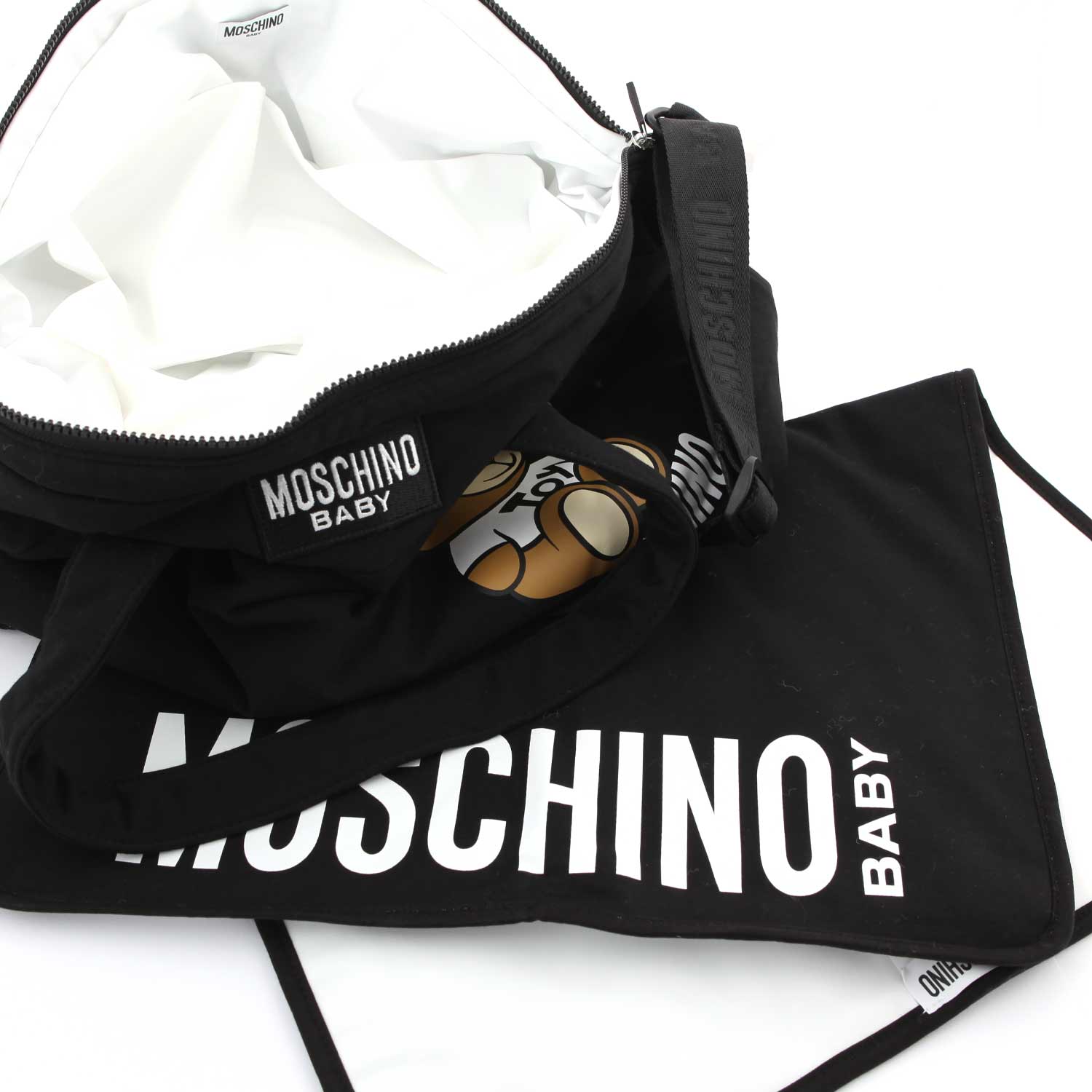 BORSA FASCIATOIO TEDDY BEAR NERA IN FELPA - annameglio.com abbigliamento moda