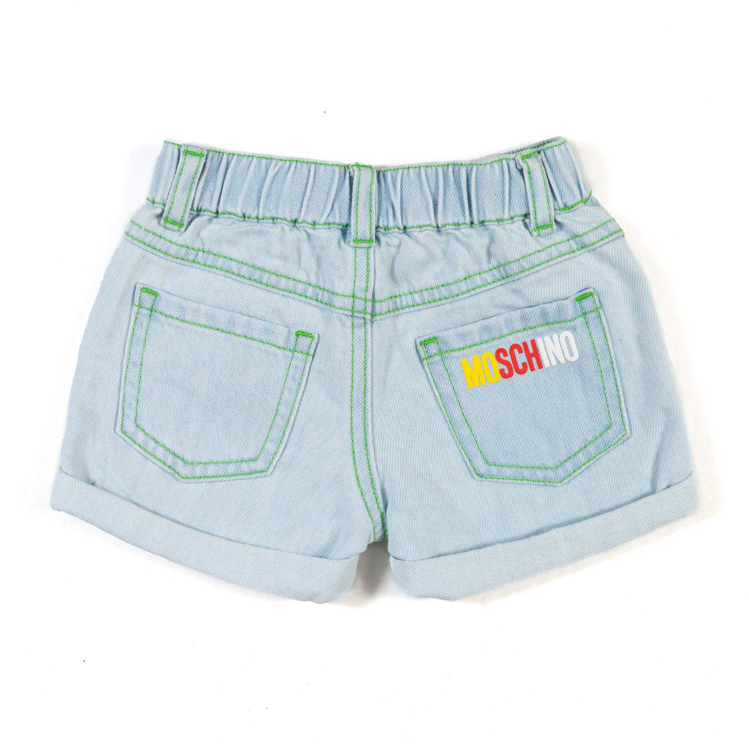 SHORTS DENIM BIMBO E BIMBA CON PATCH COLORATE - annameglio.com abbigliamento moda