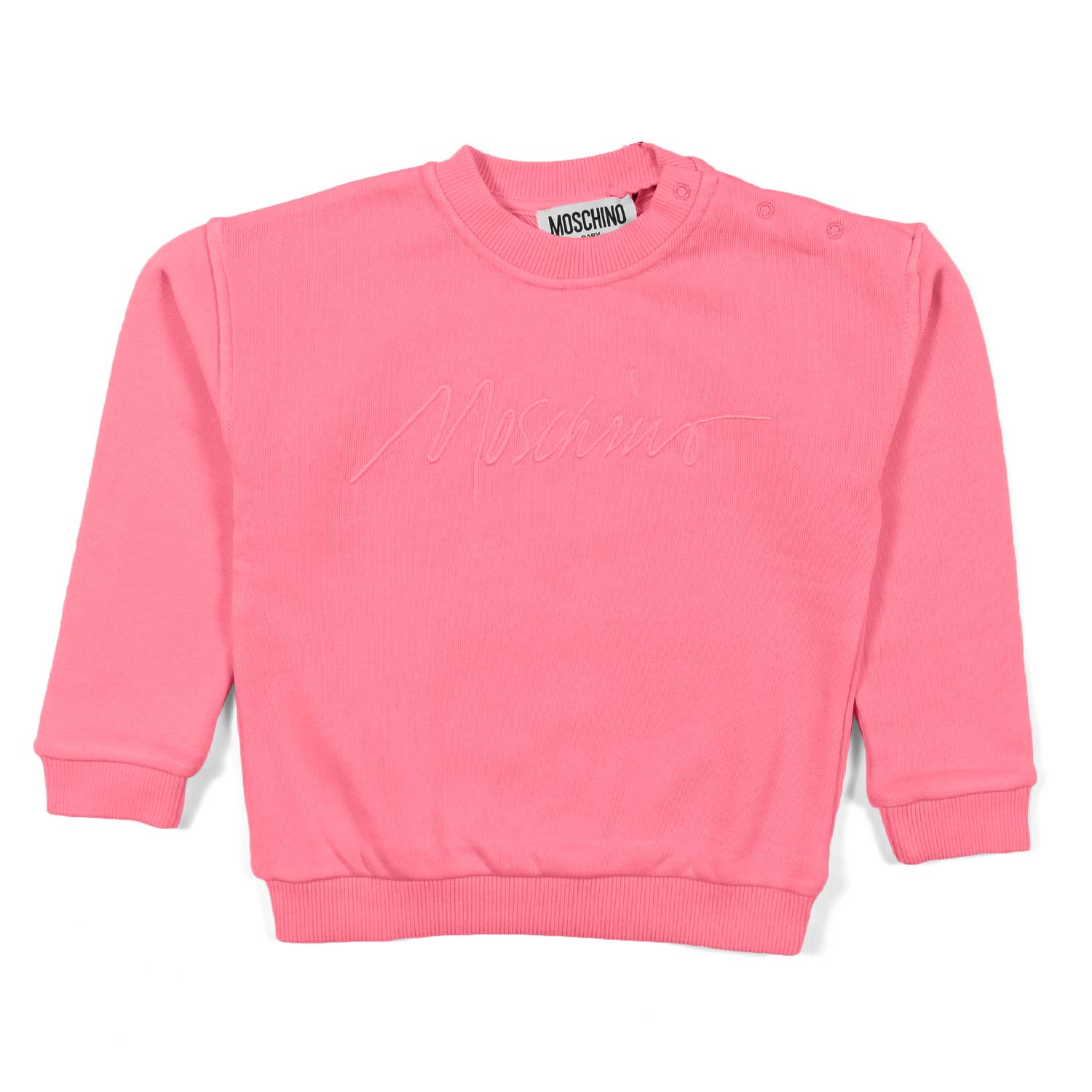 FELPA ROSA SALMONE CON LOGO RICAMATO BIMBA - annameglio.com abbigliamento moda