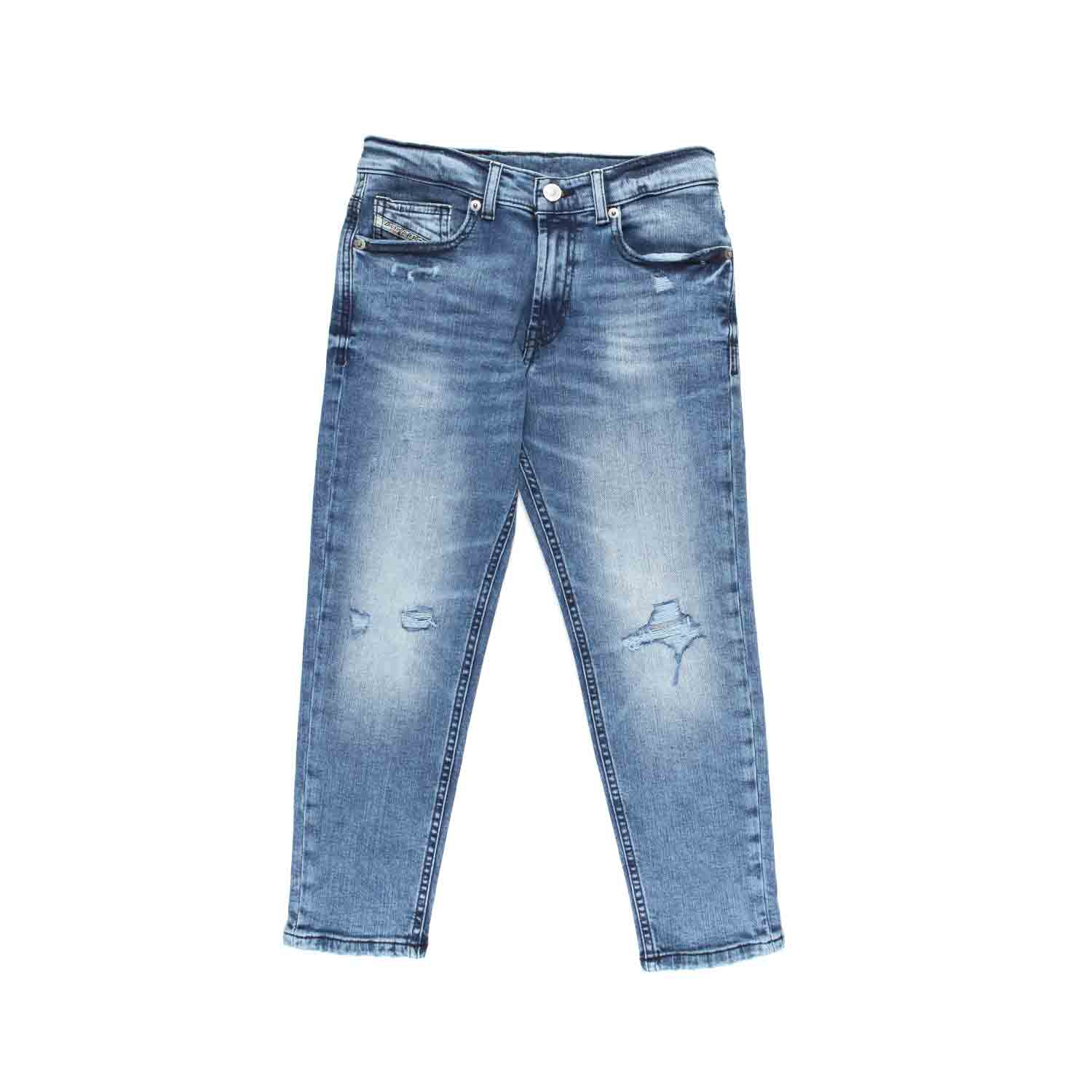 JEANS BLU CHIARO CON STRAPPI BAMBINO E TEENAGER - annameglio.com abbigliamento moda
