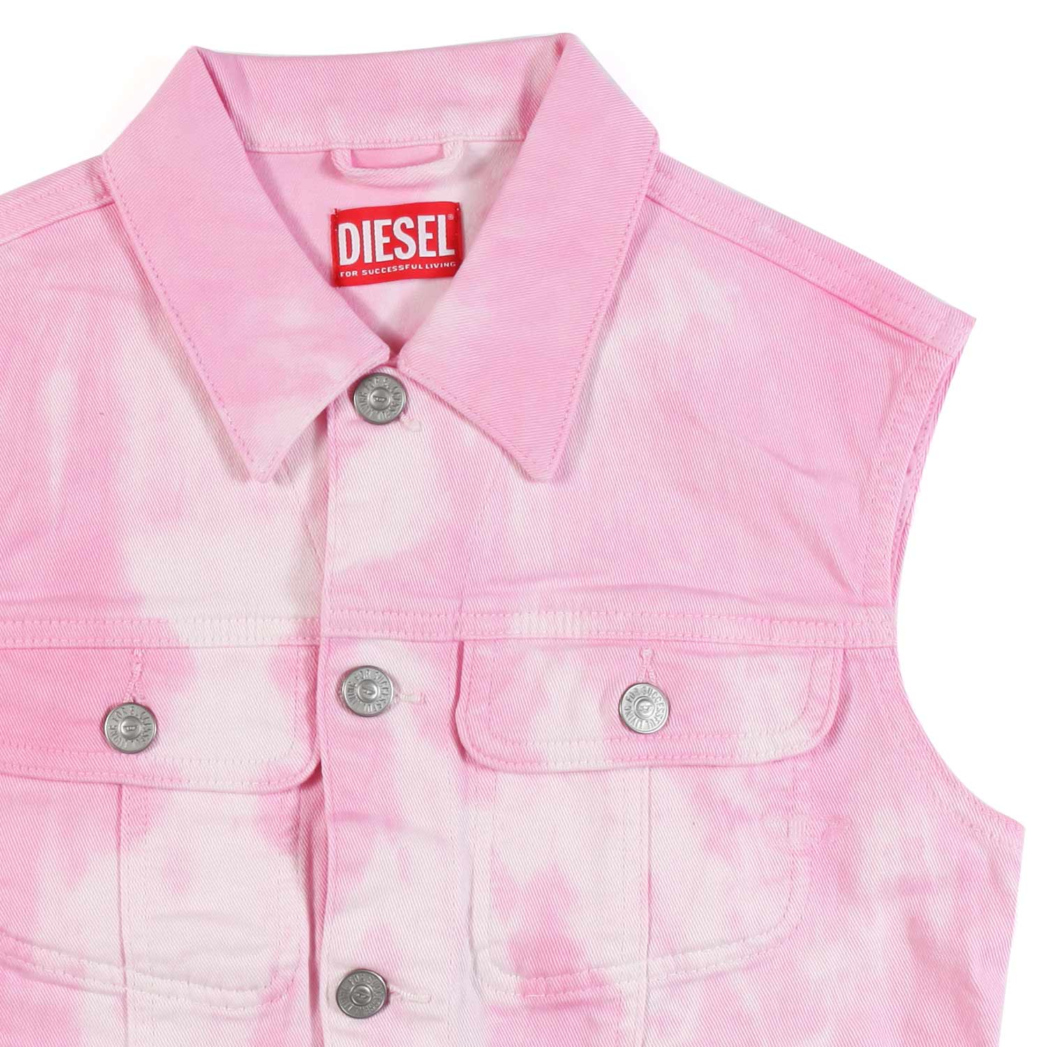 GILET DI JEANS ROSA TIE-DYE BAMBINA E TEENAGER - annameglio.com abbigliamento moda