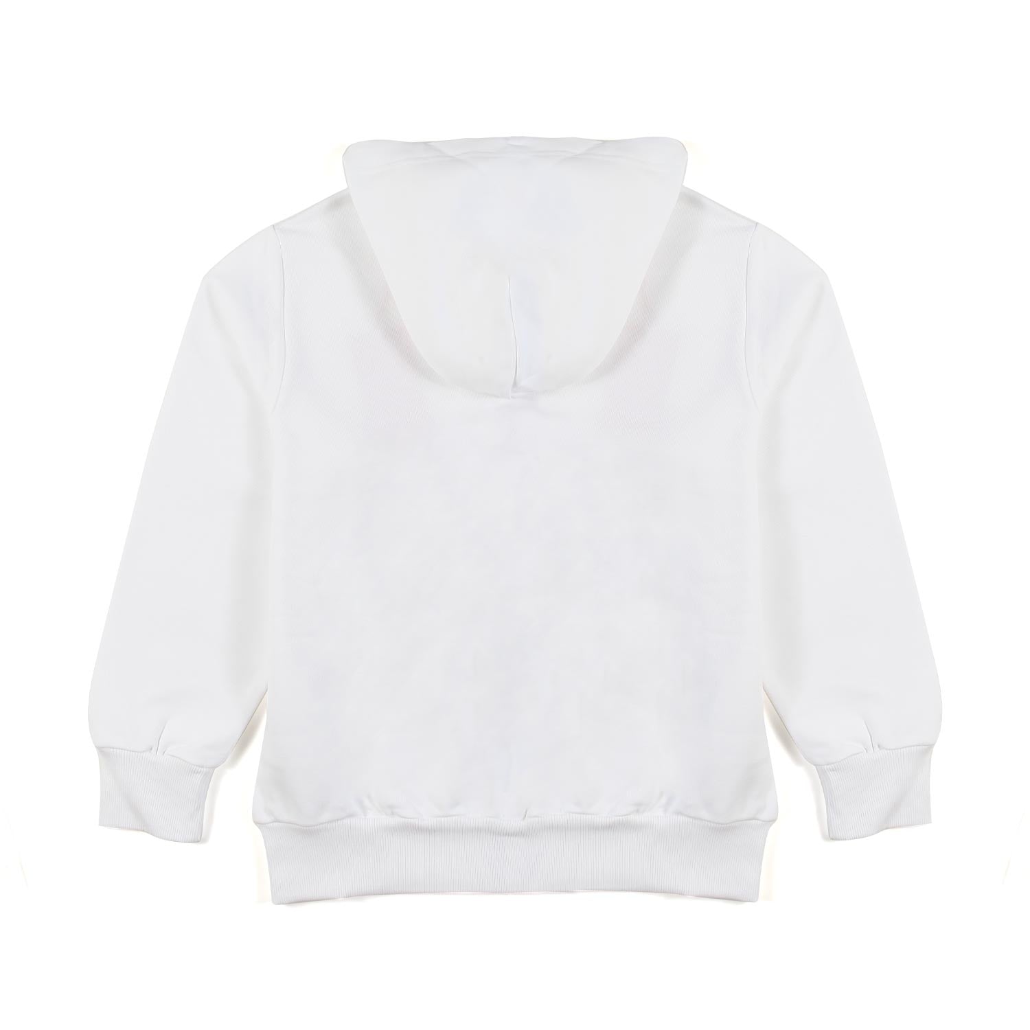 FELPA BIANCA CON CAPPUCCIO E CHIUSURA ZIP - annameglio.com abbigliamento moda