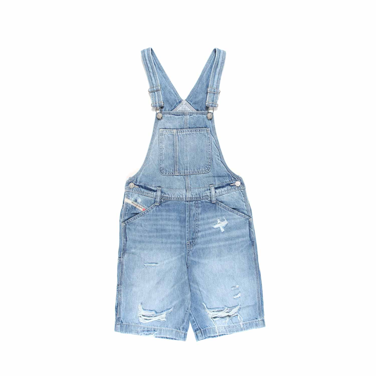 SHORTS SALOPETTE UNISEX DI JEANS BLU CHIARO - annameglio.com abbigliamento moda