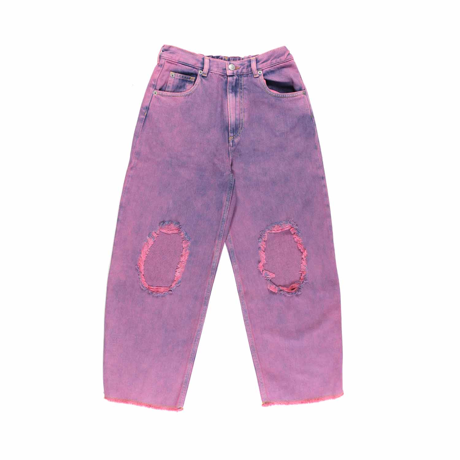 JEANS WIDE LEG BLU E FUCSIA TIE DYE - annameglio.com abbigliamento moda