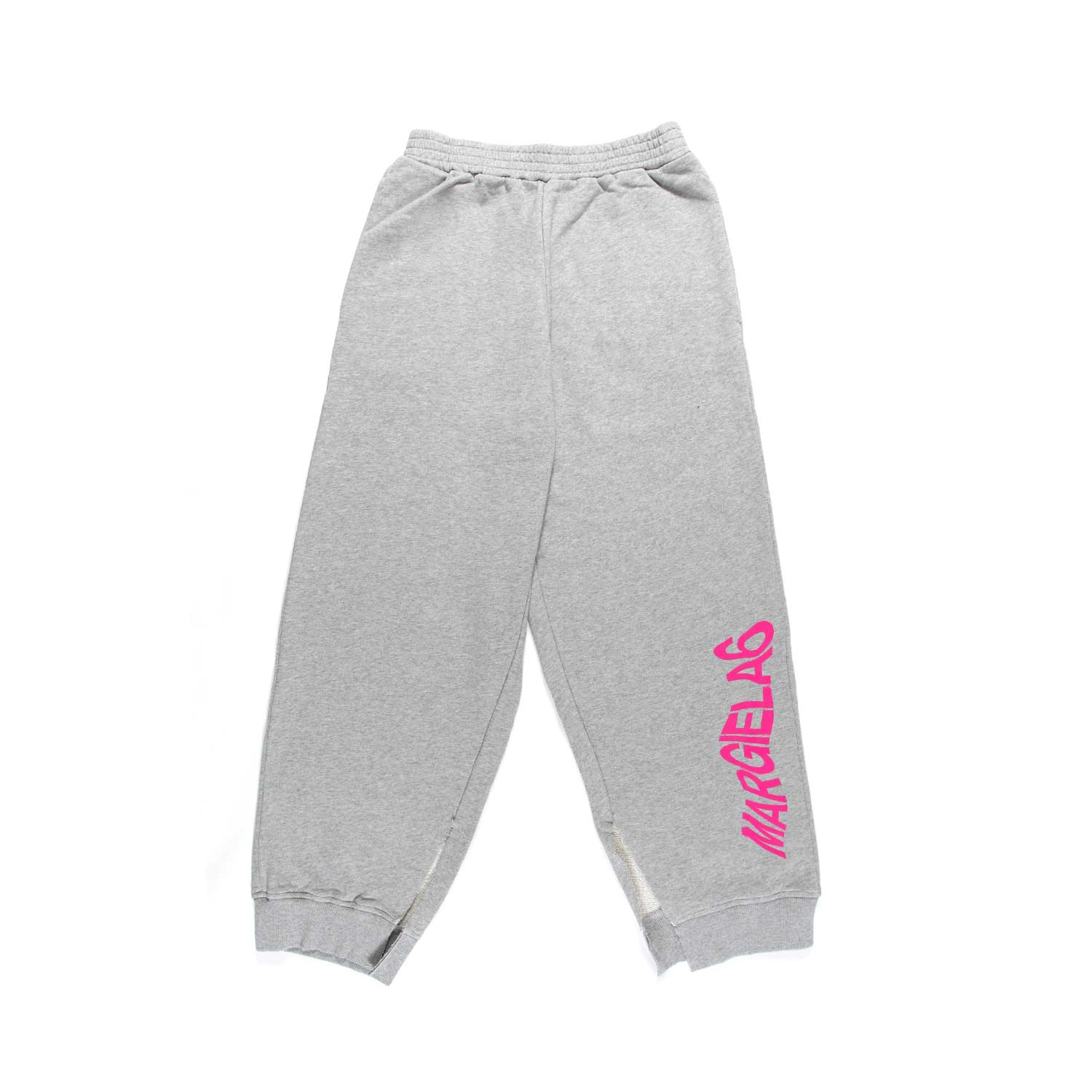 PANTALONE IN FELPA GRIGIO MELANGE CON LOGO MAGENTA - annameglio.com abbigliamento moda