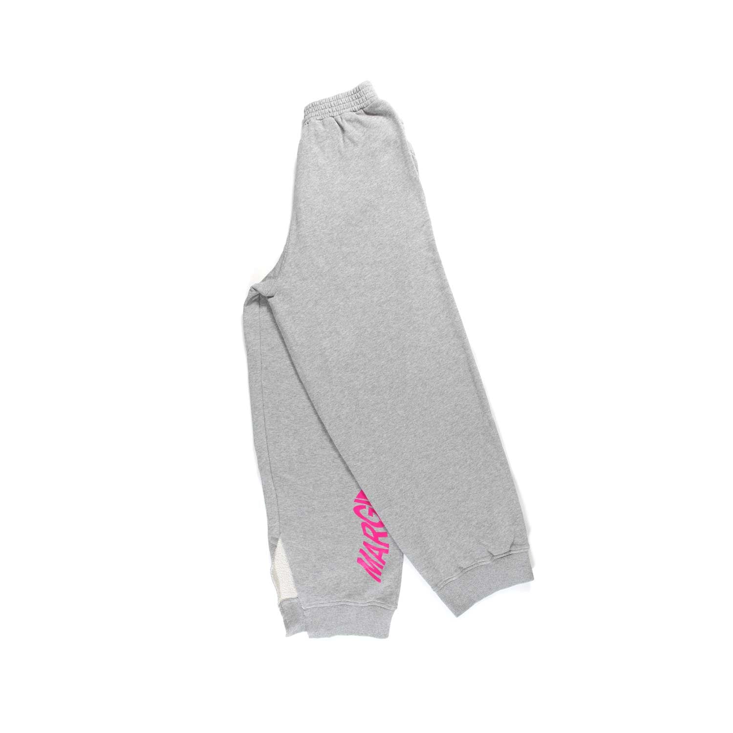 PANTALONE IN FELPA GRIGIO MELANGE CON LOGO MAGENTA - annameglio.com abbigliamento moda