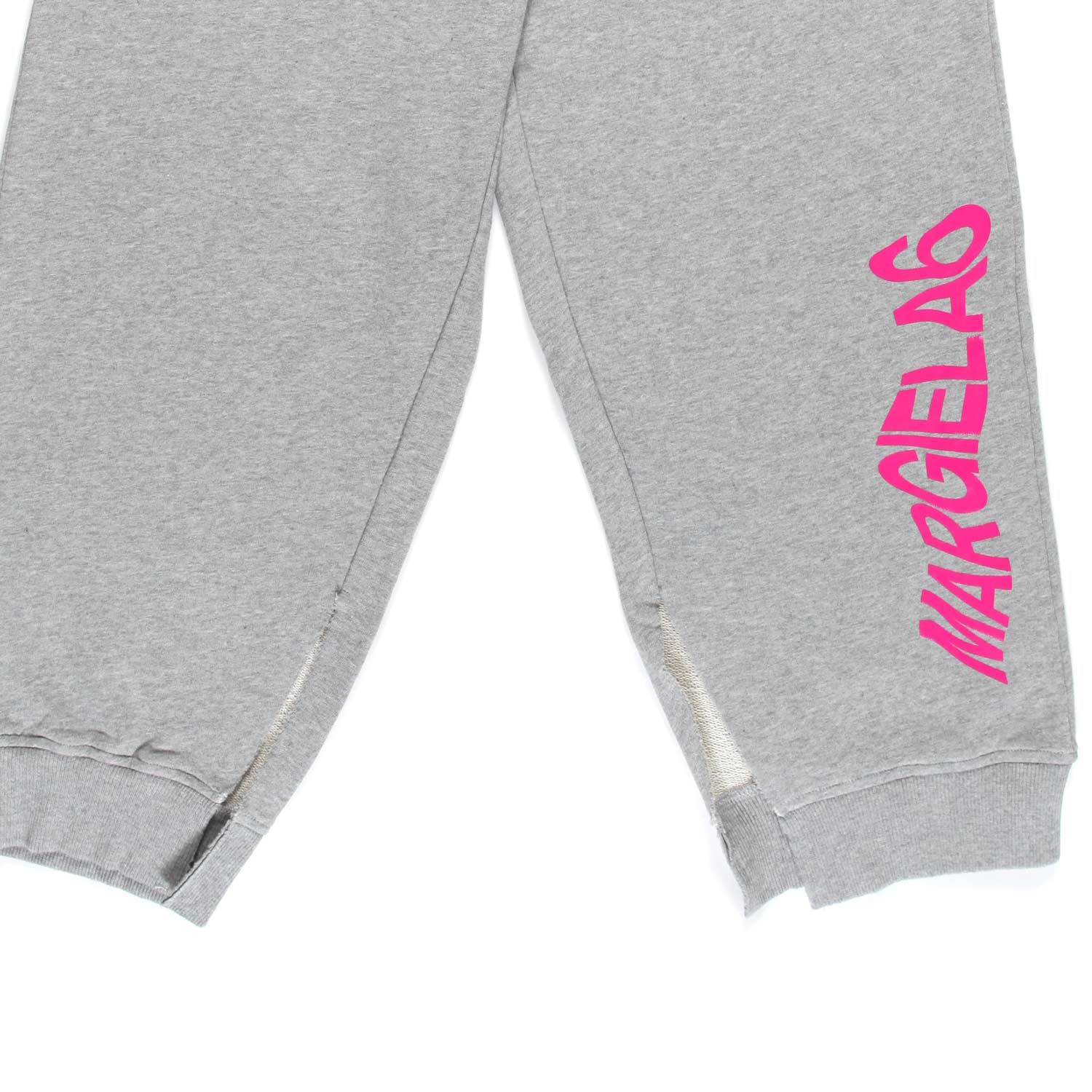 PANTALONE IN FELPA GRIGIO MELANGE CON LOGO MAGENTA - annameglio.com abbigliamento moda