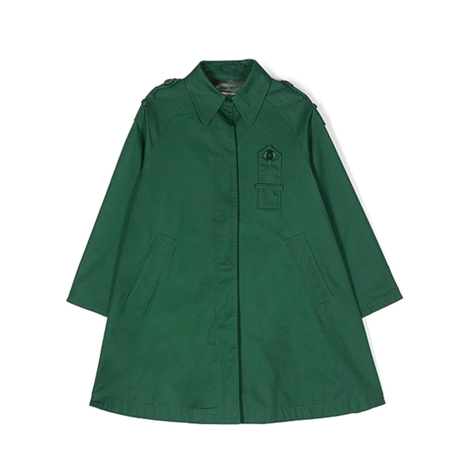 TRENCH COAT VERDE SMERALDO BAMBINA E TEENAGER - annameglio.com abbigliamento moda