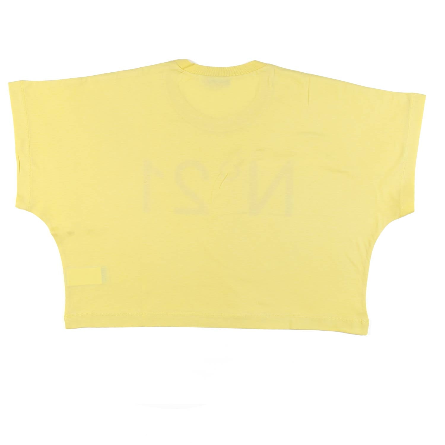 T-shirt cropped logo gialla ragazza - annameglio.com abbigliamento moda