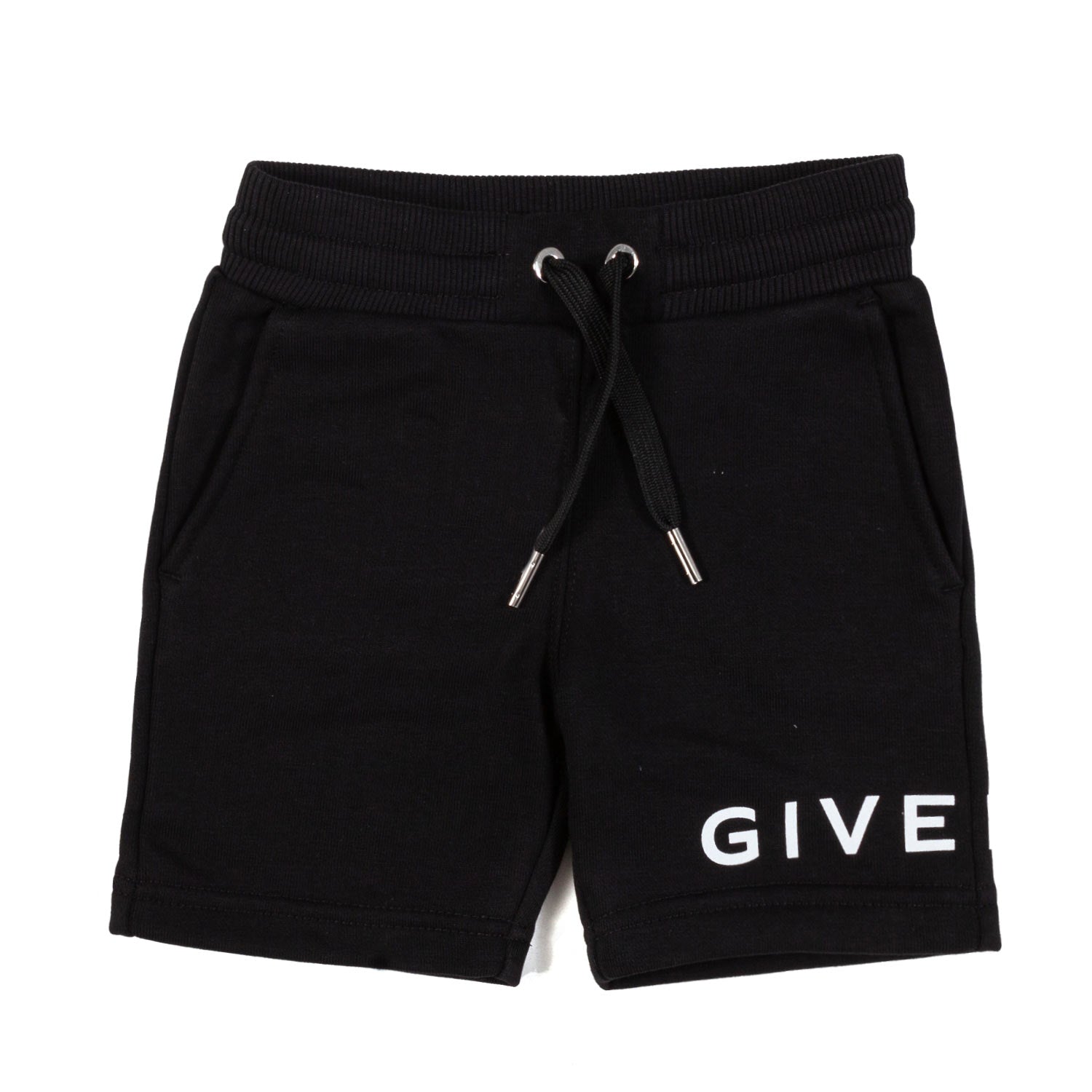 BERMUDA IN FELPA NERO CON LOGHI BIANCHI BIMBO - annameglio.com abbigliamento moda