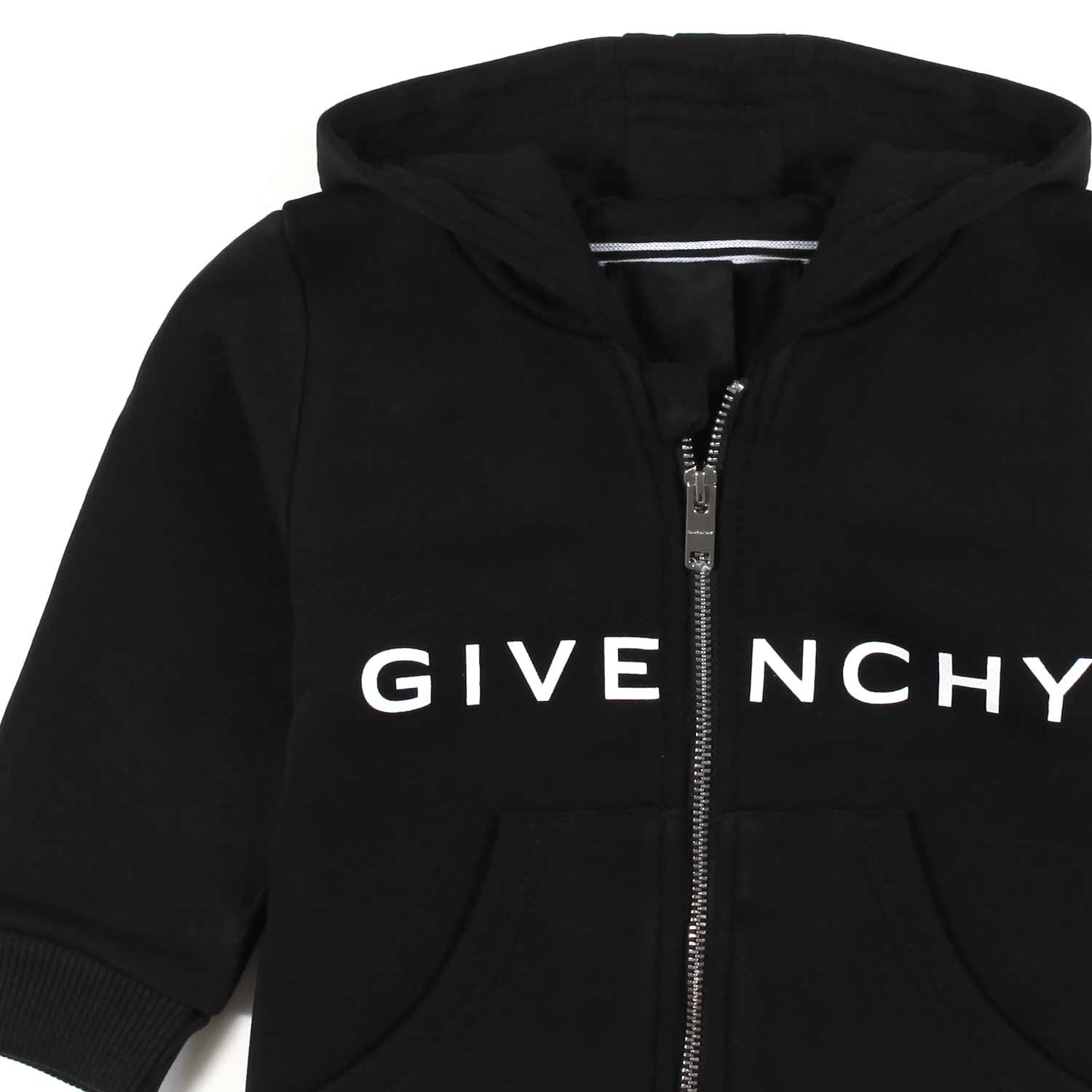 FELPA NERA CON CAPPUCCIO E LOGHI BIANCHI BIMBA - annameglio.com abbigliamento moda