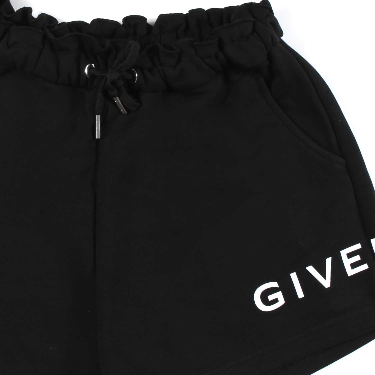 SHORTS DI FELPA NERI CON LOGHI BIANCHI - annameglio.com abbigliamento moda