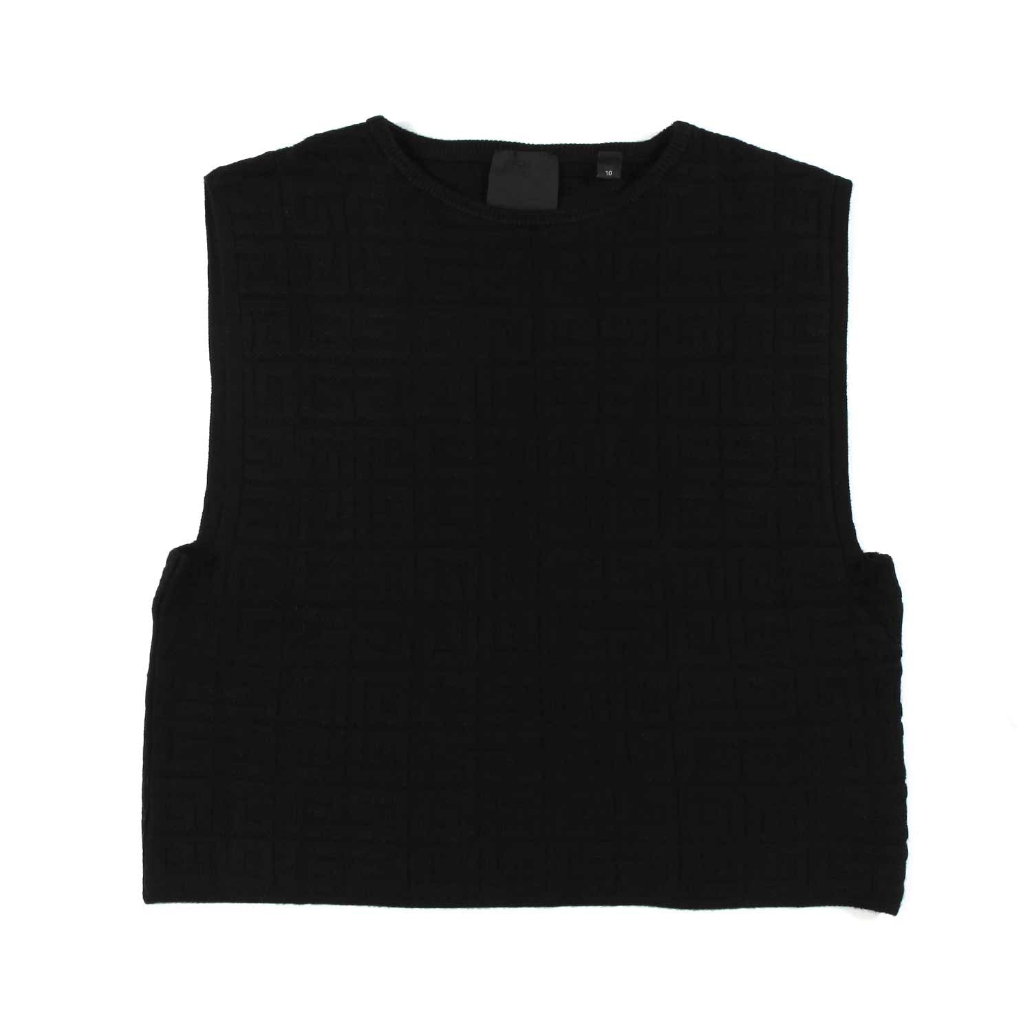 TANK TOP NERO CON LOGHI GOFFRATI BAMBINA E TEEN - annameglio.com abbigliamento moda