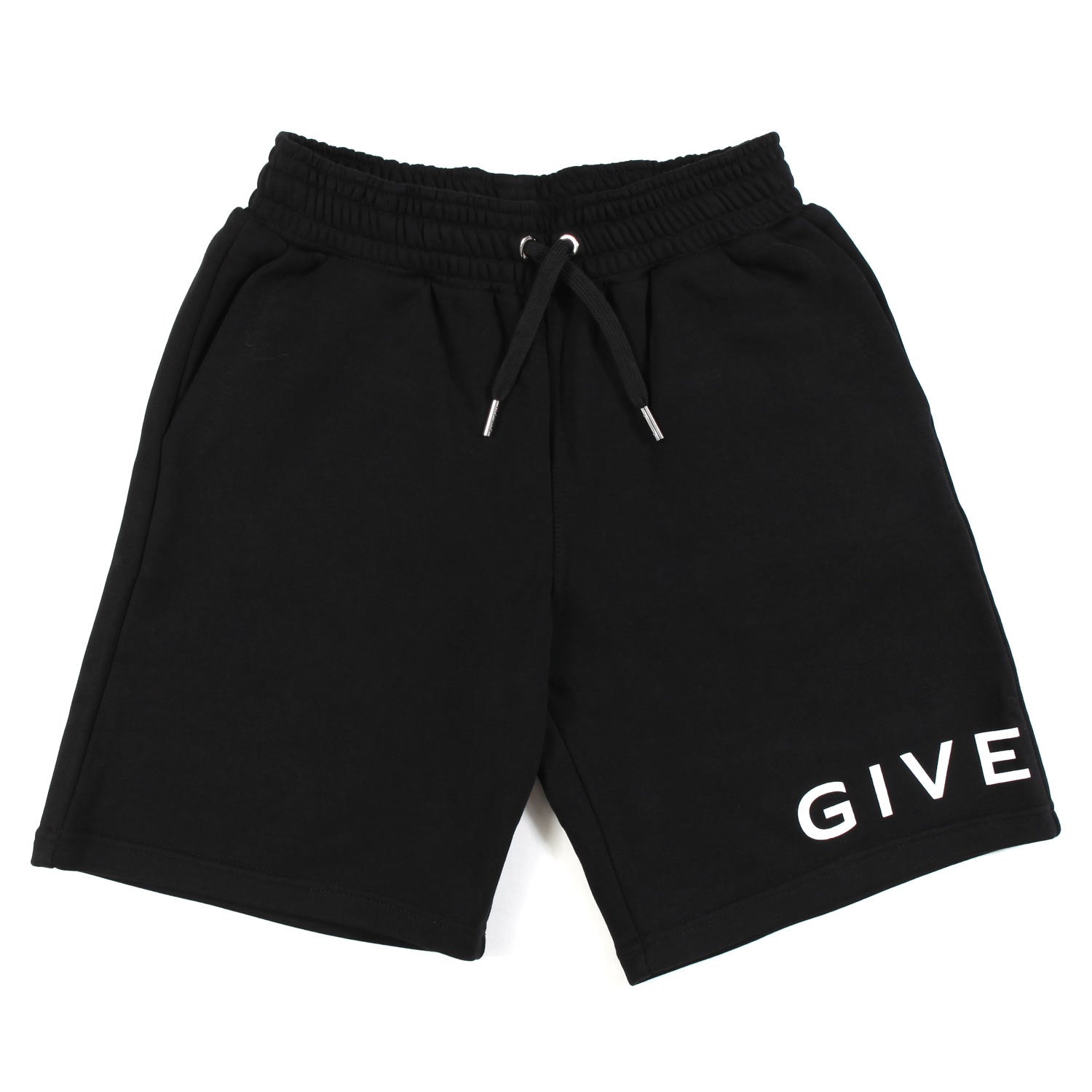 BERMUDA UNISEX IN FELPA NERO CON LOGHI BIANCHI - annameglio.com abbigliamento moda