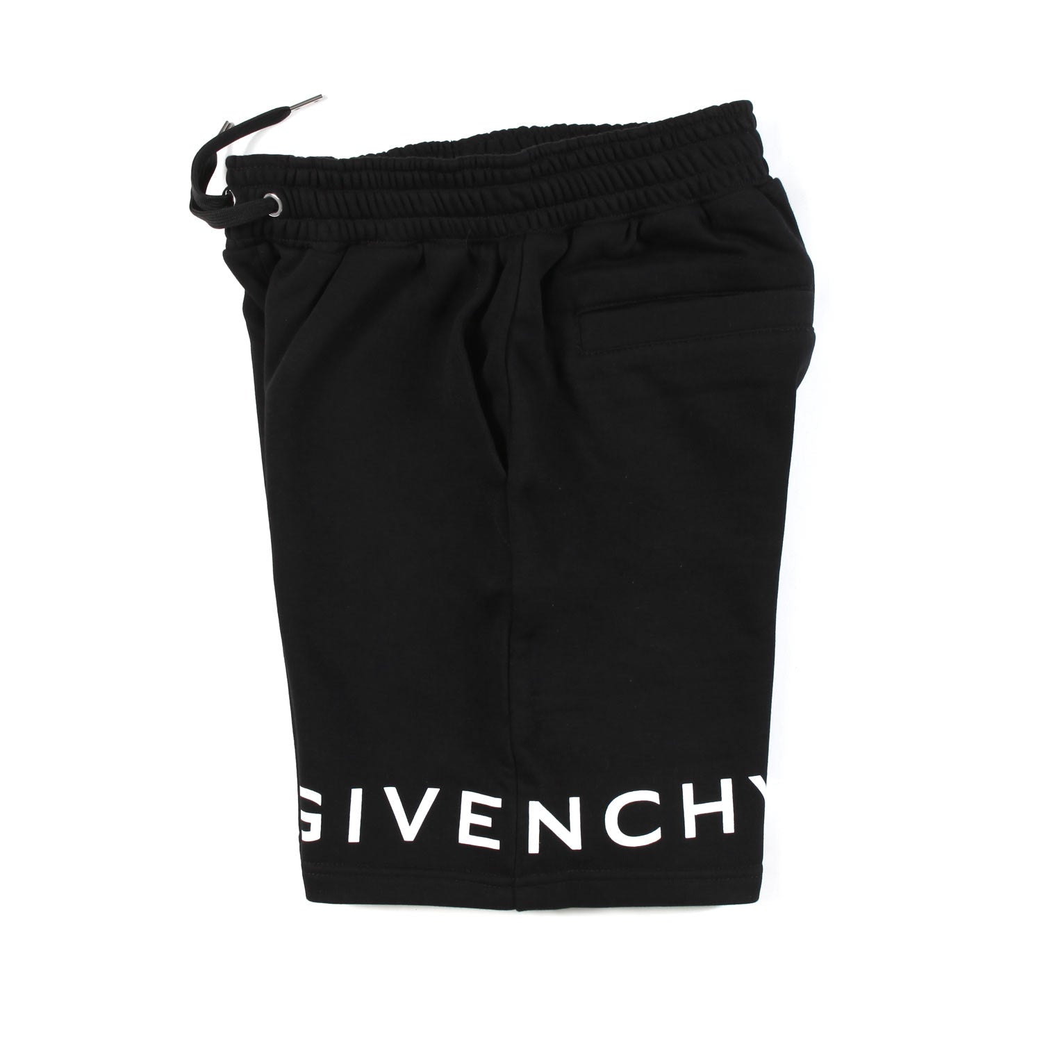 BERMUDA UNISEX IN FELPA NERO CON LOGHI BIANCHI - annameglio.com abbigliamento moda