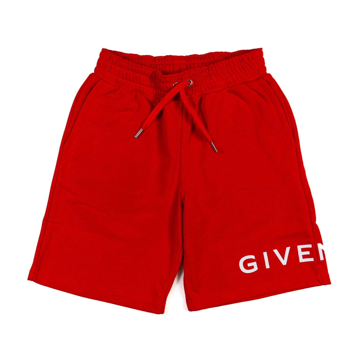 BERMUDA UNISEX IN FELPA ROSSO CON LOGHI BIANCHI - annameglio.com abbigliamento moda