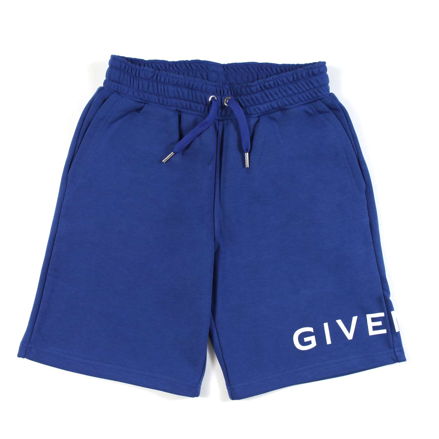 BERMUDA IN FELPA BLU ROYAL CON LOGHI BIANCHI - annameglio.com abbigliamento moda