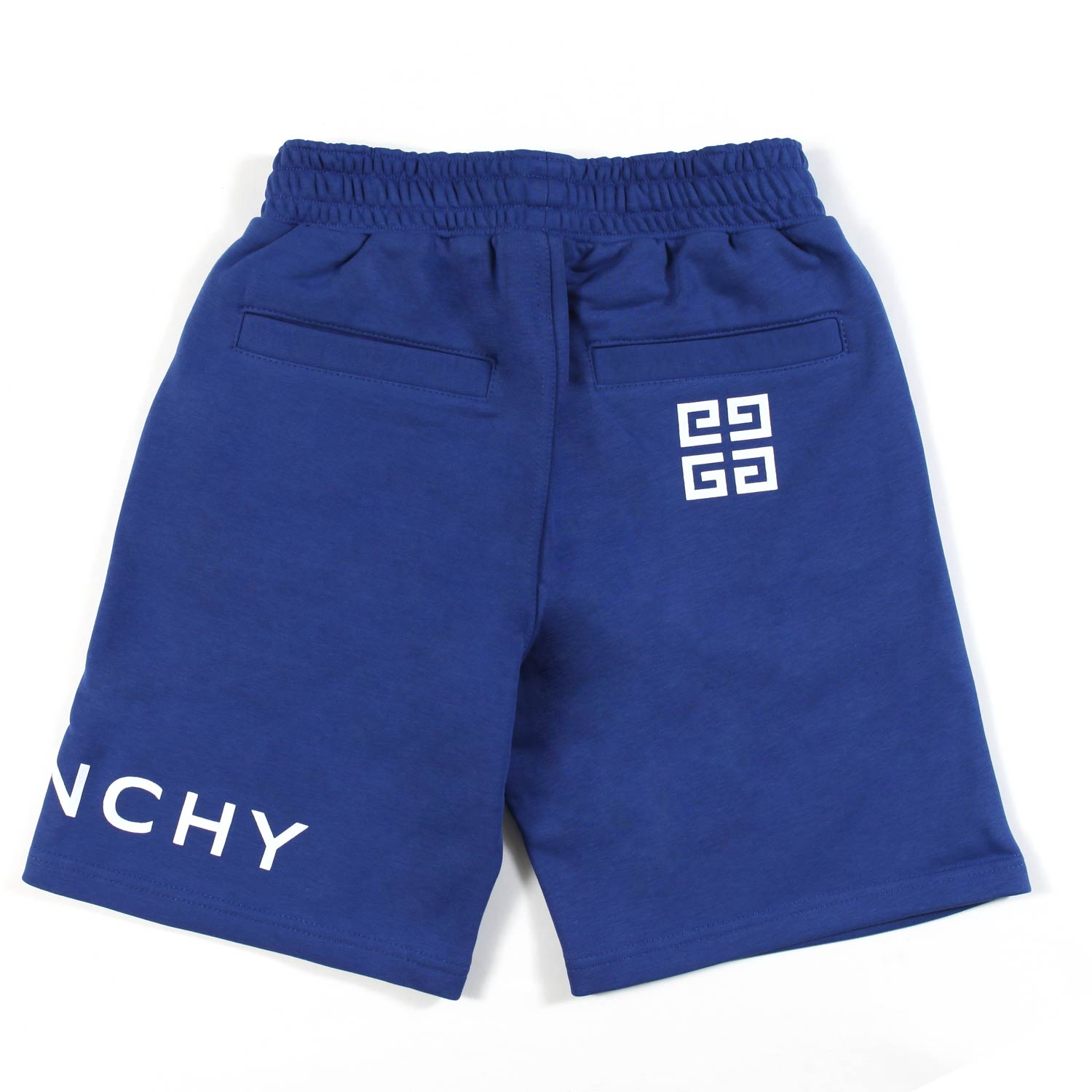 BERMUDA IN FELPA BLU ROYAL CON LOGHI BIANCHI - annameglio.com abbigliamento moda