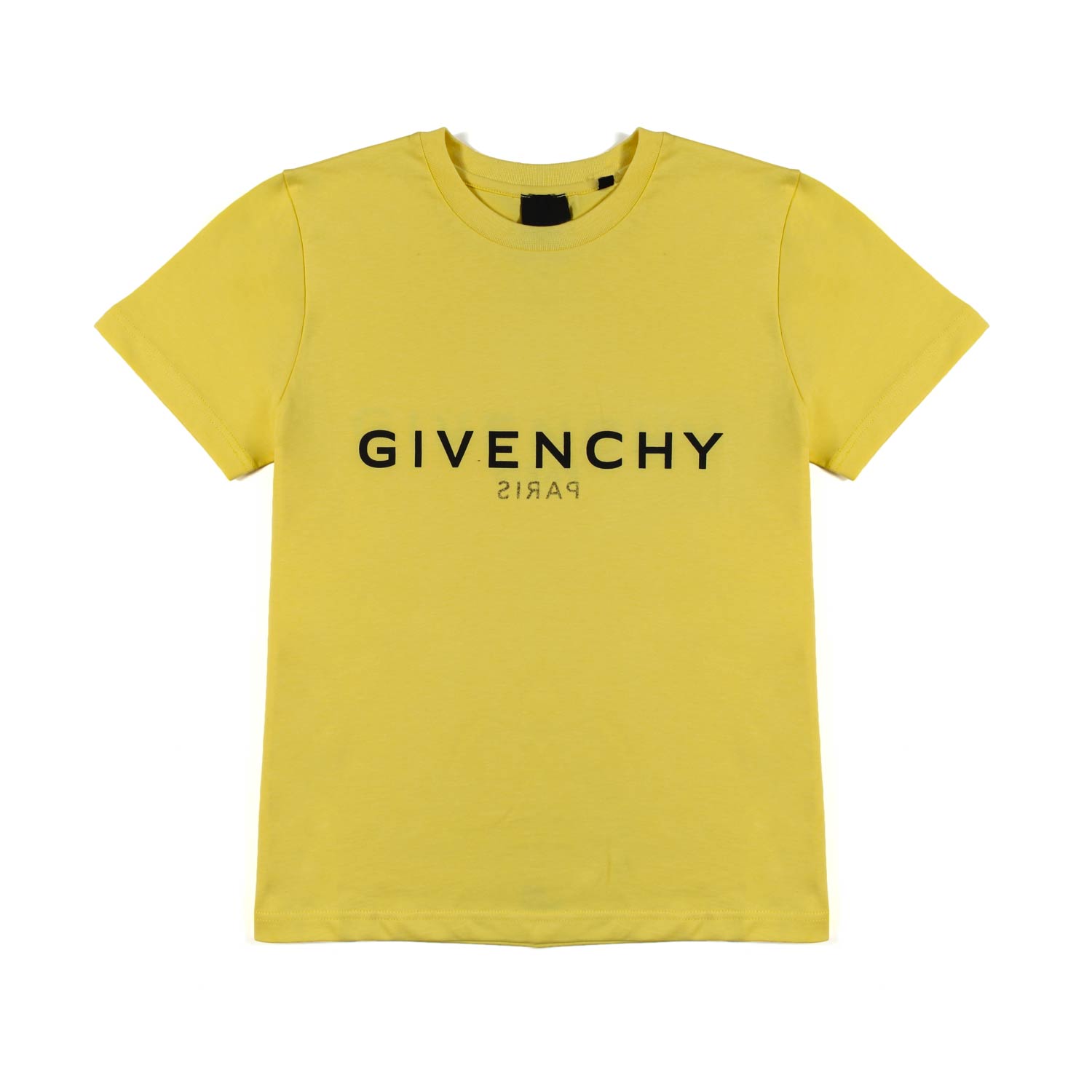 T-SHIRT UNISEX GIALLO CANARINO CON LOGHI NERI - annameglio.com abbigliamento moda