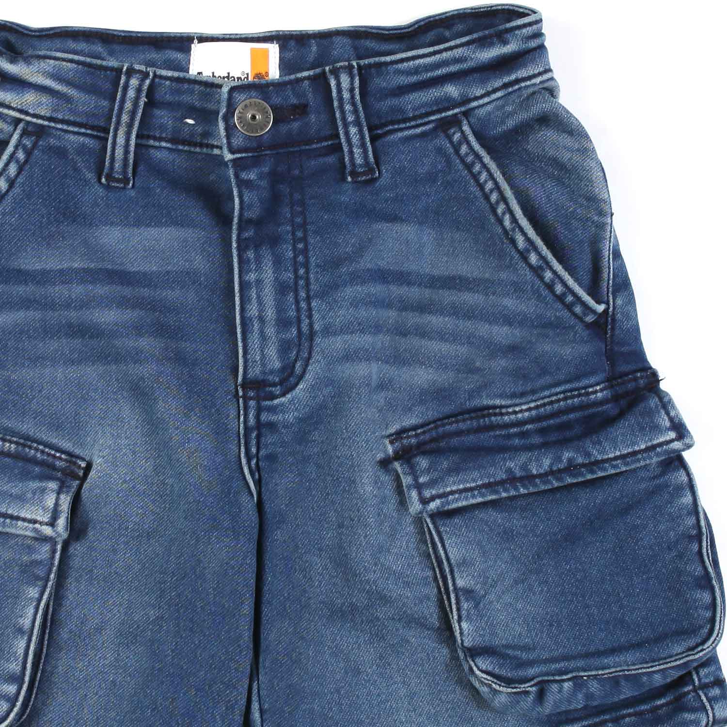 BERMUDA CARGO IN DENIM BLU MEDIO - annameglio.com abbigliamento moda