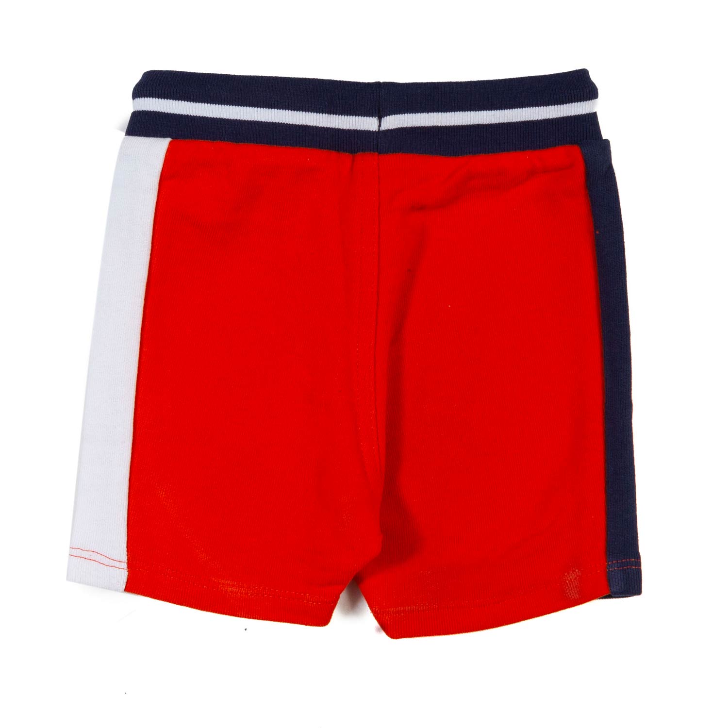 SHORTS FELPA ROSSO CON FASCE BLU E BIANCHE BIMBO - annameglio.com abbigliamento moda