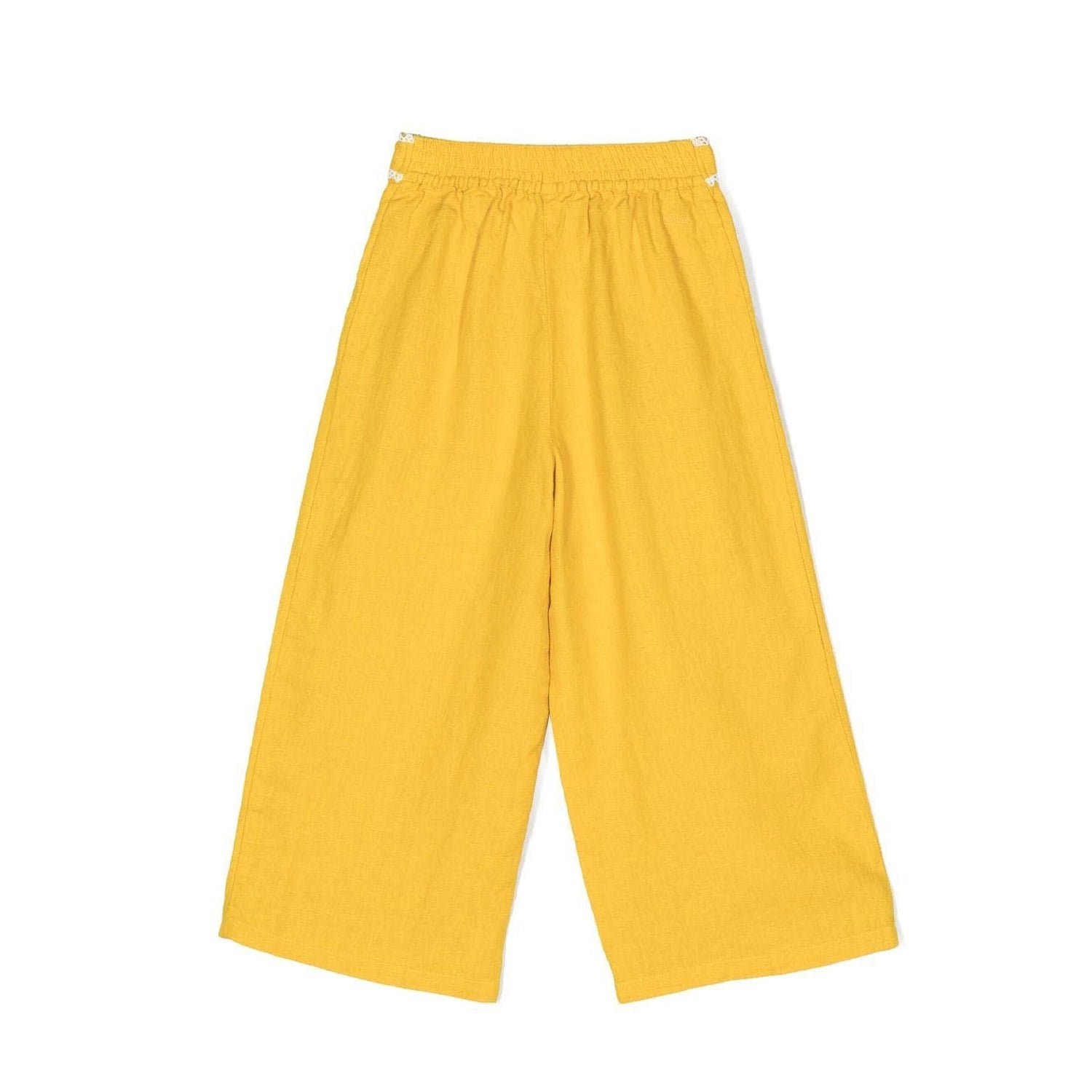 PANTALONE LINO SVASATO GIALLO BAMBINA E TEENAGER - annameglio.com abbigliamento moda