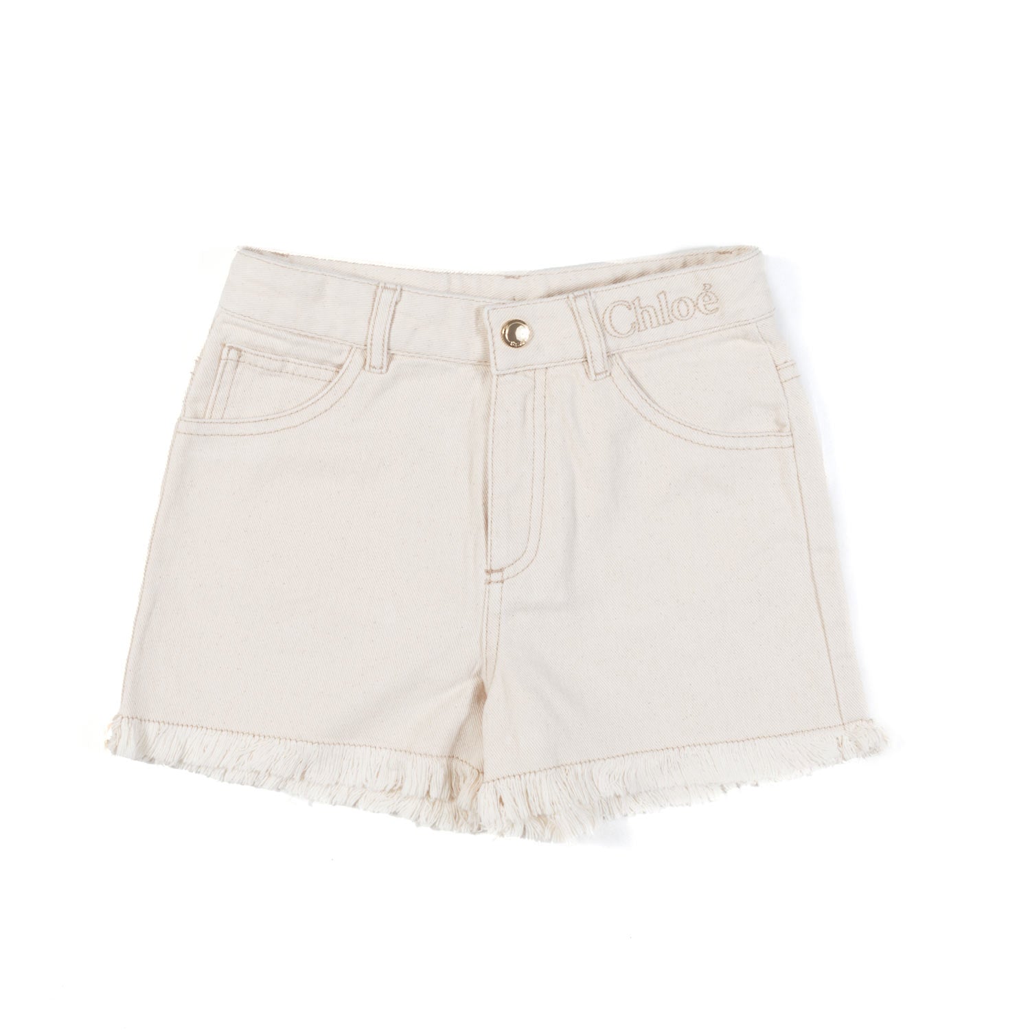 SHORTS BEIGE IN DENIM BAMBINA E TEENAGER - annameglio.com abbigliamento moda