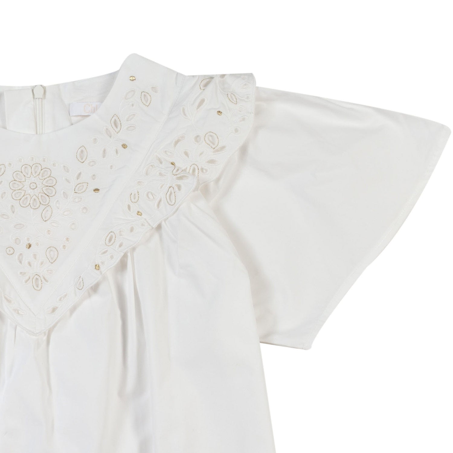 TOP BIANCO CON VOLANTS E RICAMI BAMBINA E TEENAGER - annameglio.com abbigliamento moda