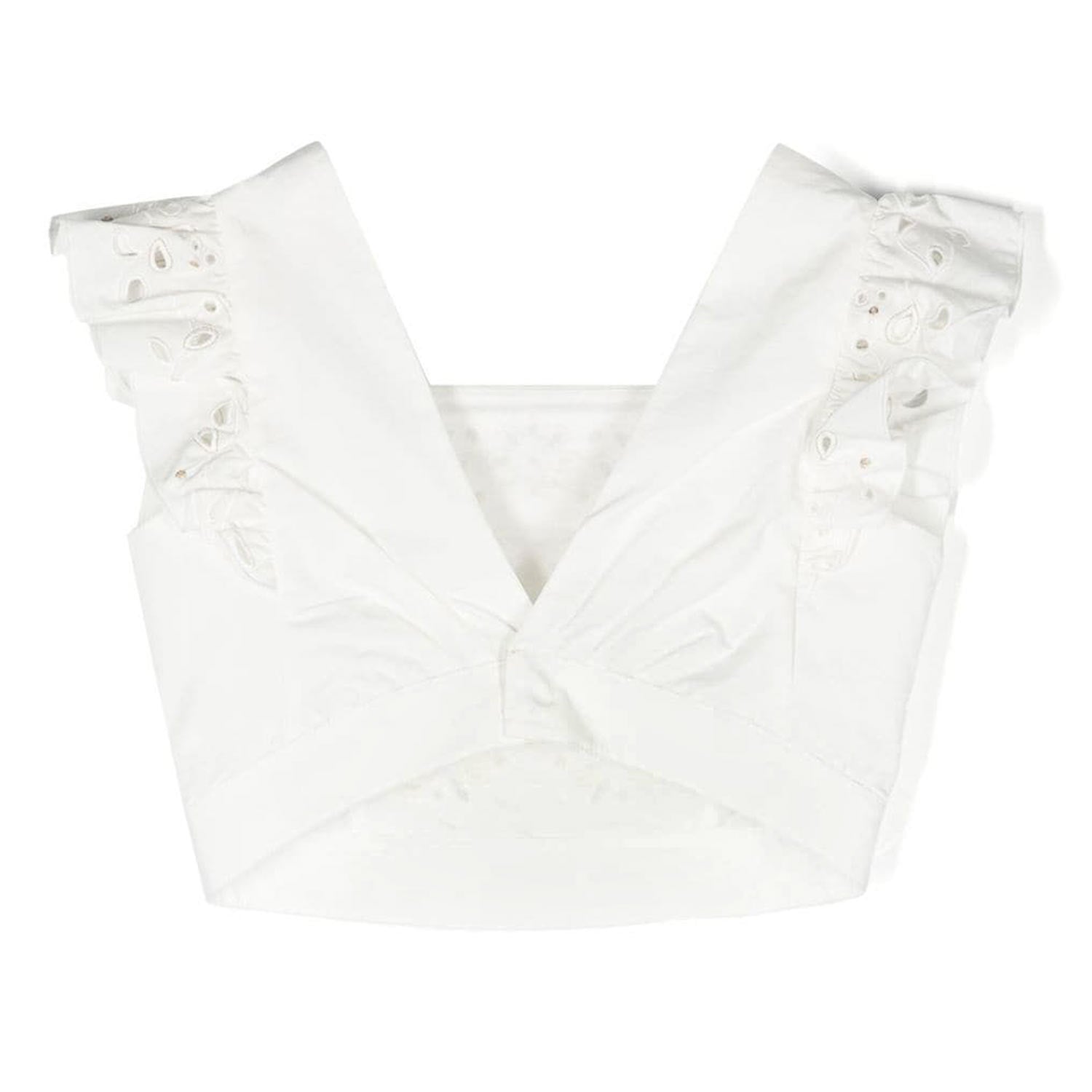 TOP SANGALLO BIANCO E ORO BAMBINA E TEENAGER - annameglio.com abbigliamento moda