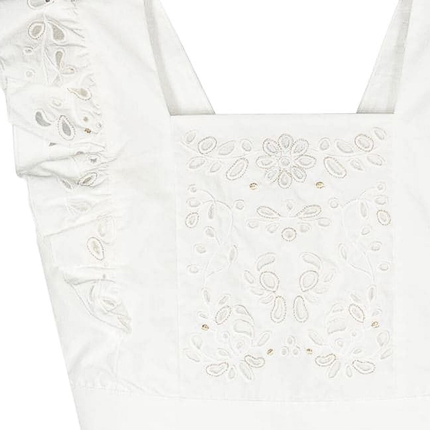 TOP SANGALLO BIANCO E ORO BAMBINA E TEENAGER - annameglio.com abbigliamento moda