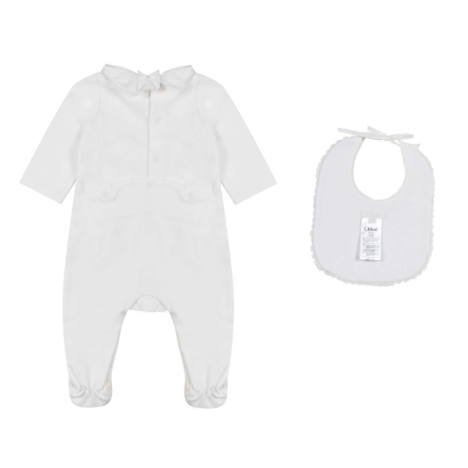 SET TUTINA BIANCO CON BAVAGLINO NEONATA - annameglio.com abbigliamento moda