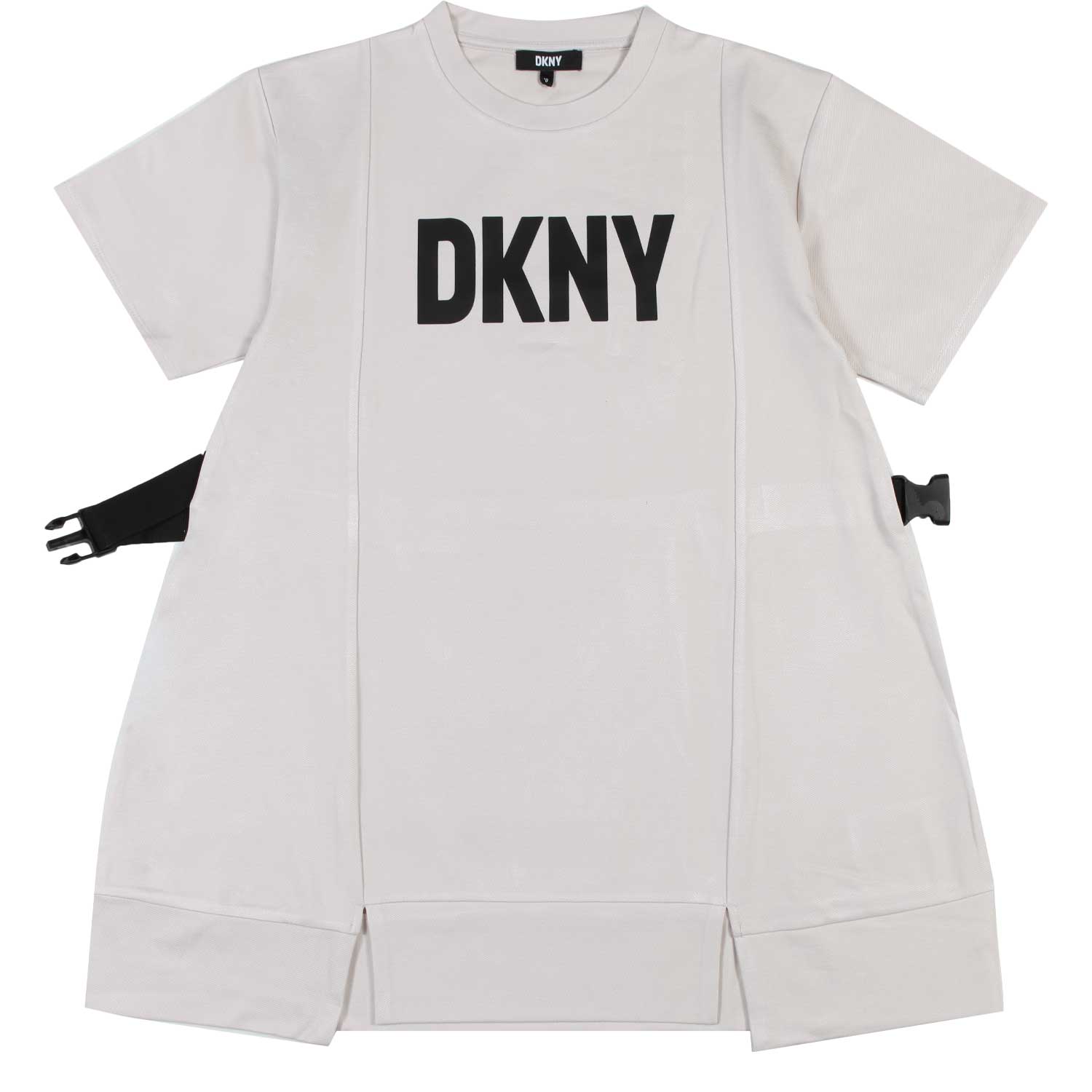 ABITO T-SHIRT BEIGE CHIARO CON CINTA NERA - annameglio.com abbigliamento moda