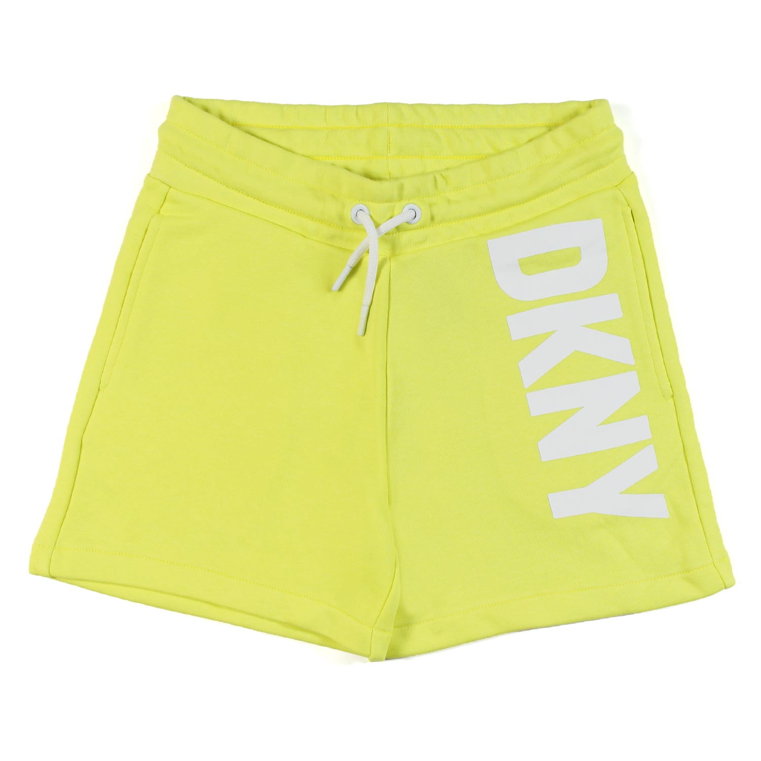 SHORTS FELPA GIALLO FLUO CON LOGO BIANCO - annameglio.com abbigliamento moda