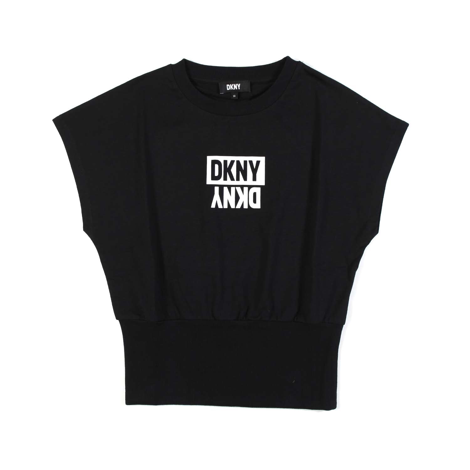 T-SHIRT CANOTTA NERA CON LOGO BIANCO BAMBINA TEEN - annameglio.com abbigliamento moda