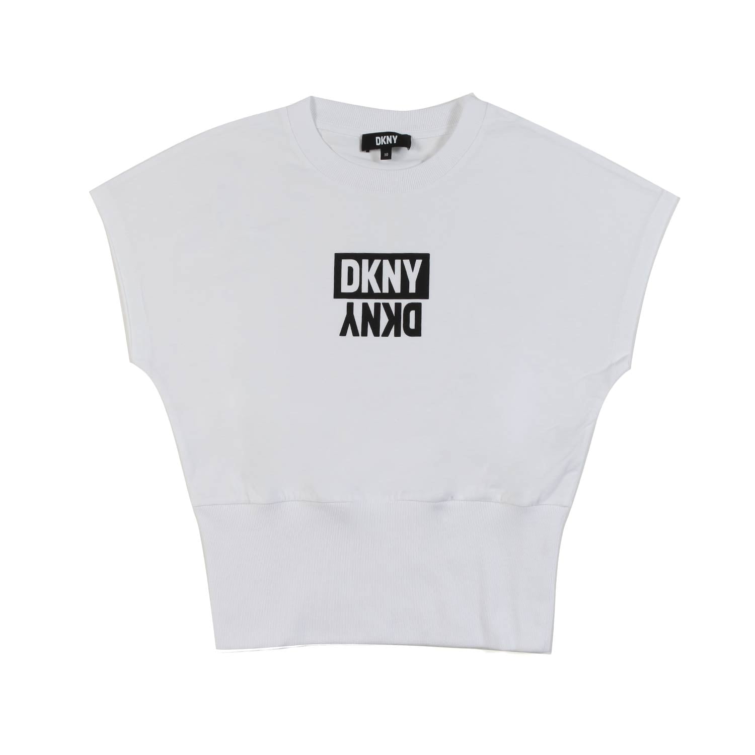 T-SHIRT CANOTTA BIANCA CON LOGO NERO BAMBINA TEEN - annameglio.com abbigliamento moda