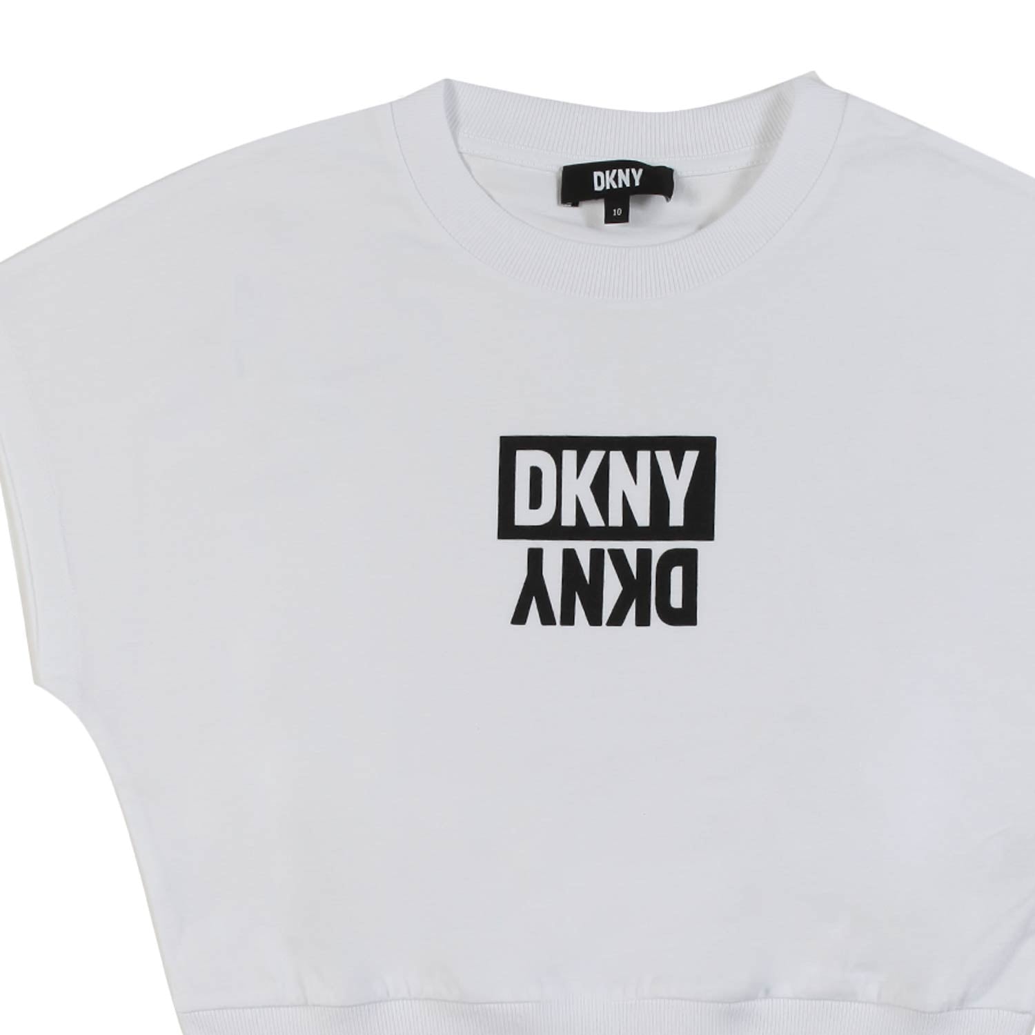 T-SHIRT CANOTTA BIANCA CON LOGO NERO BAMBINA TEEN - annameglio.com abbigliamento moda